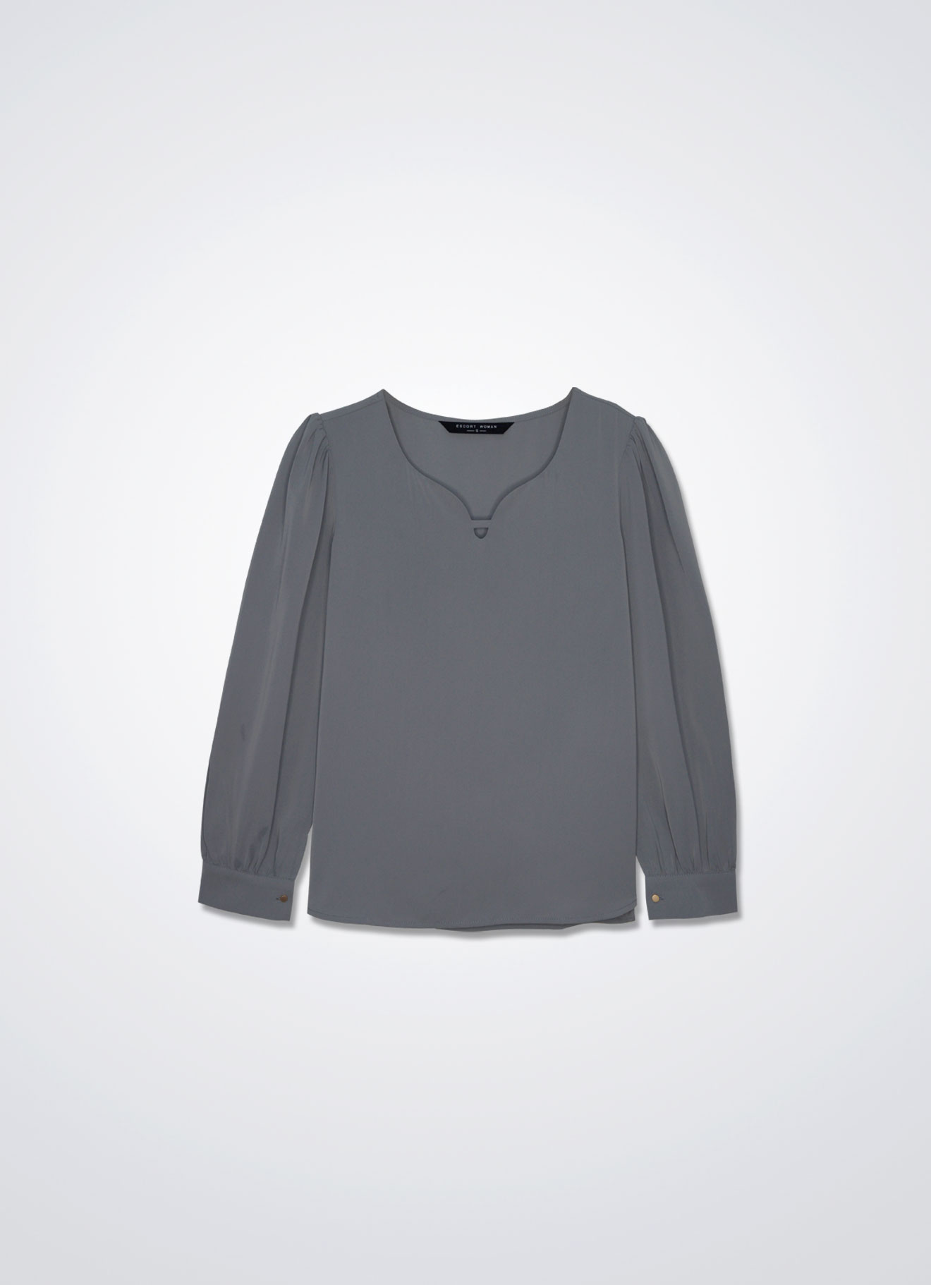 Frost-Gray by Long Sleeve Blouse