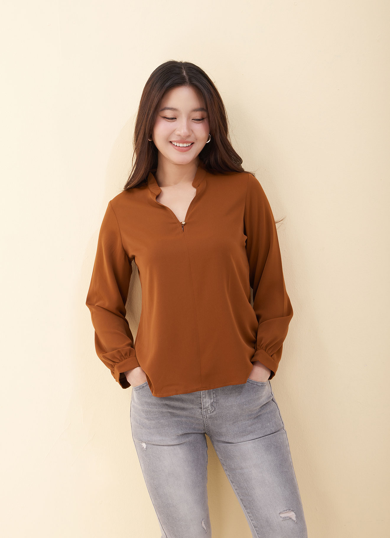 Ginger-Bread by Long Sleeve Blouse