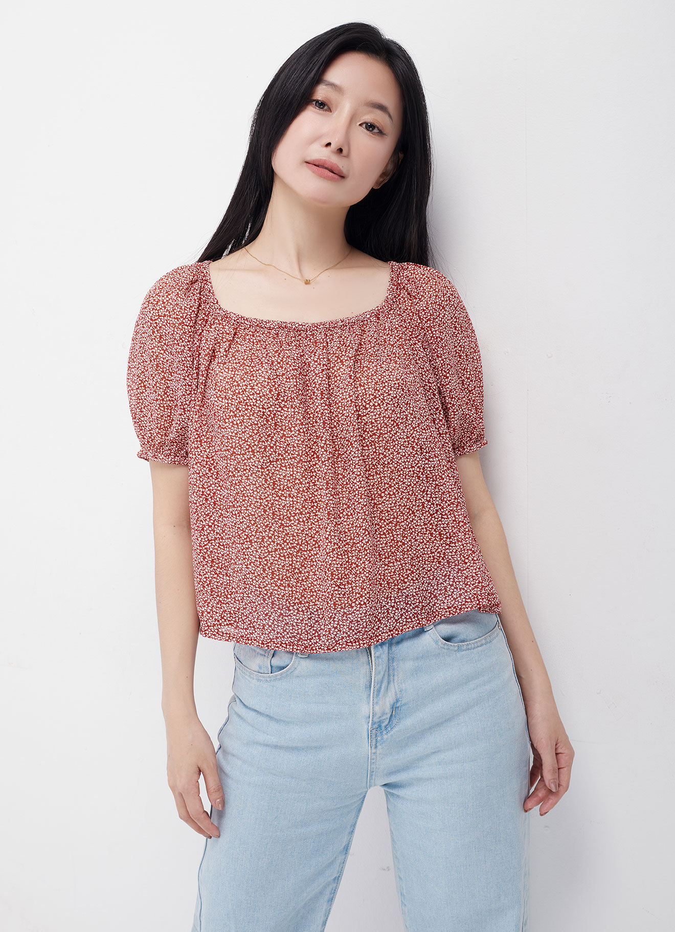 Ginger-Spice  by Printed Blouse