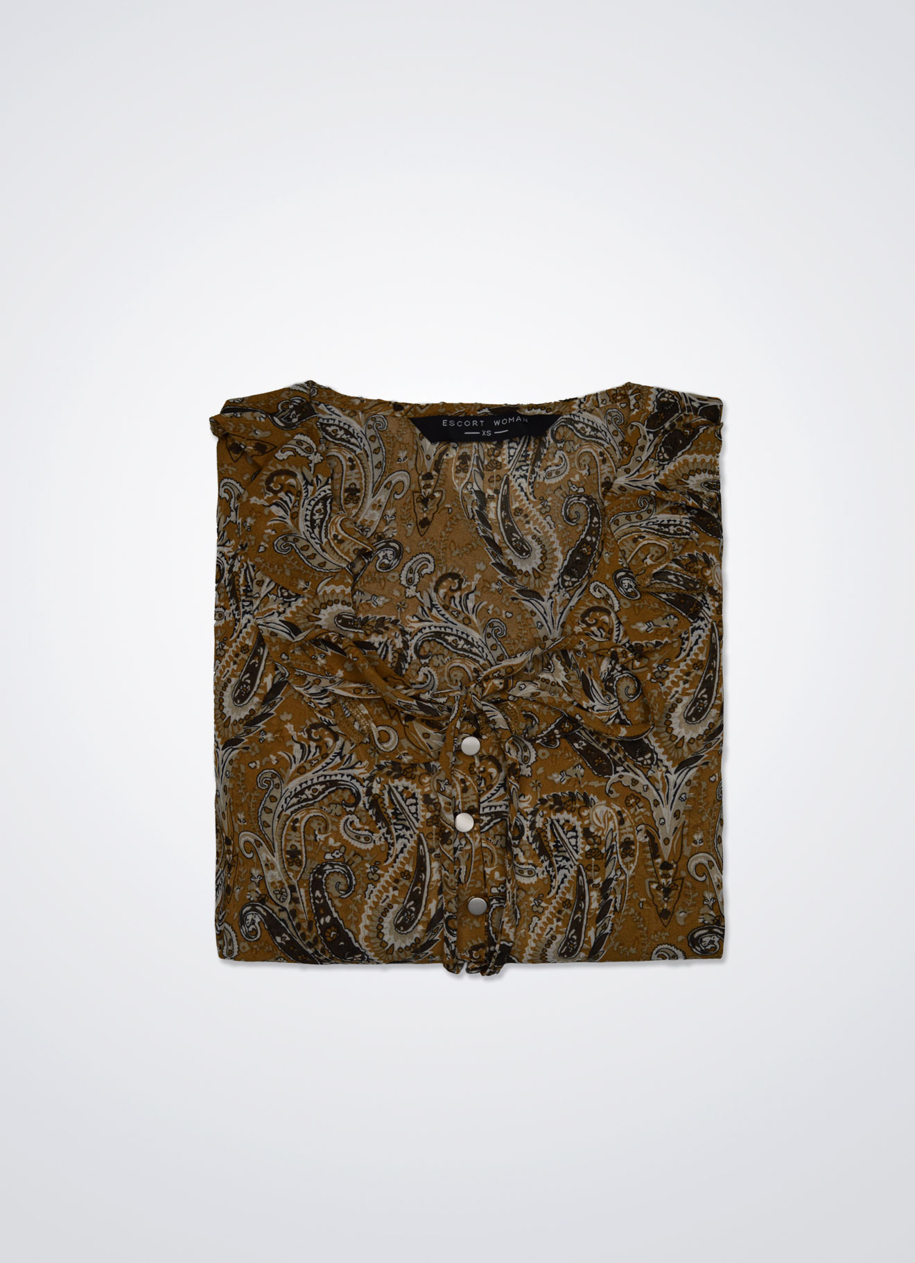 Golden-Brown by Pleated Blouse