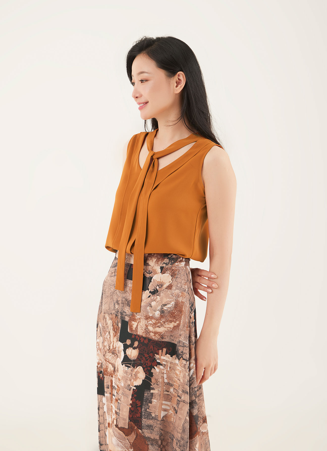 Golden-Ochre  by Sleeveless Top