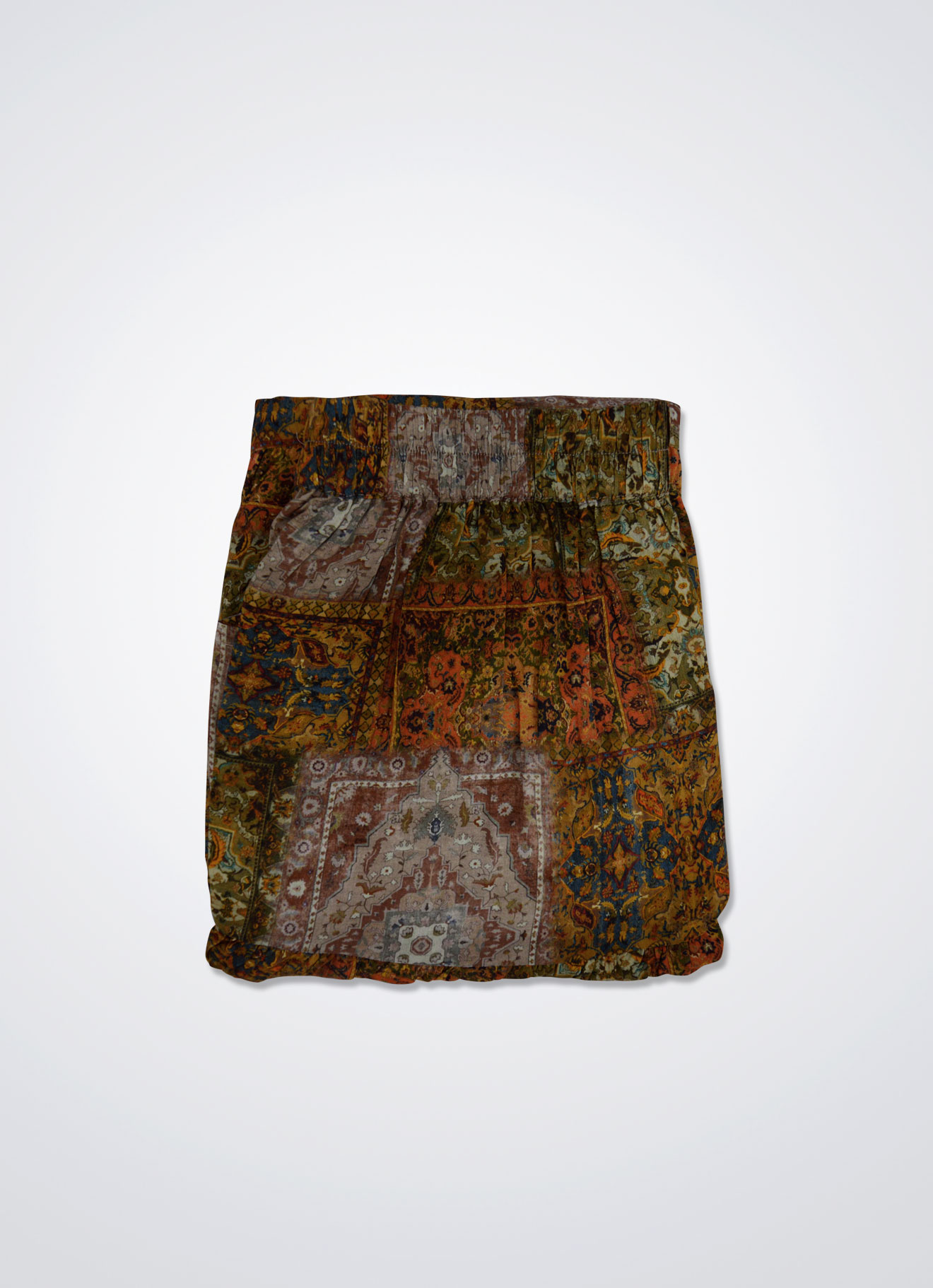 Golden-Yellow by Elastic-Waist Maxi Skirt