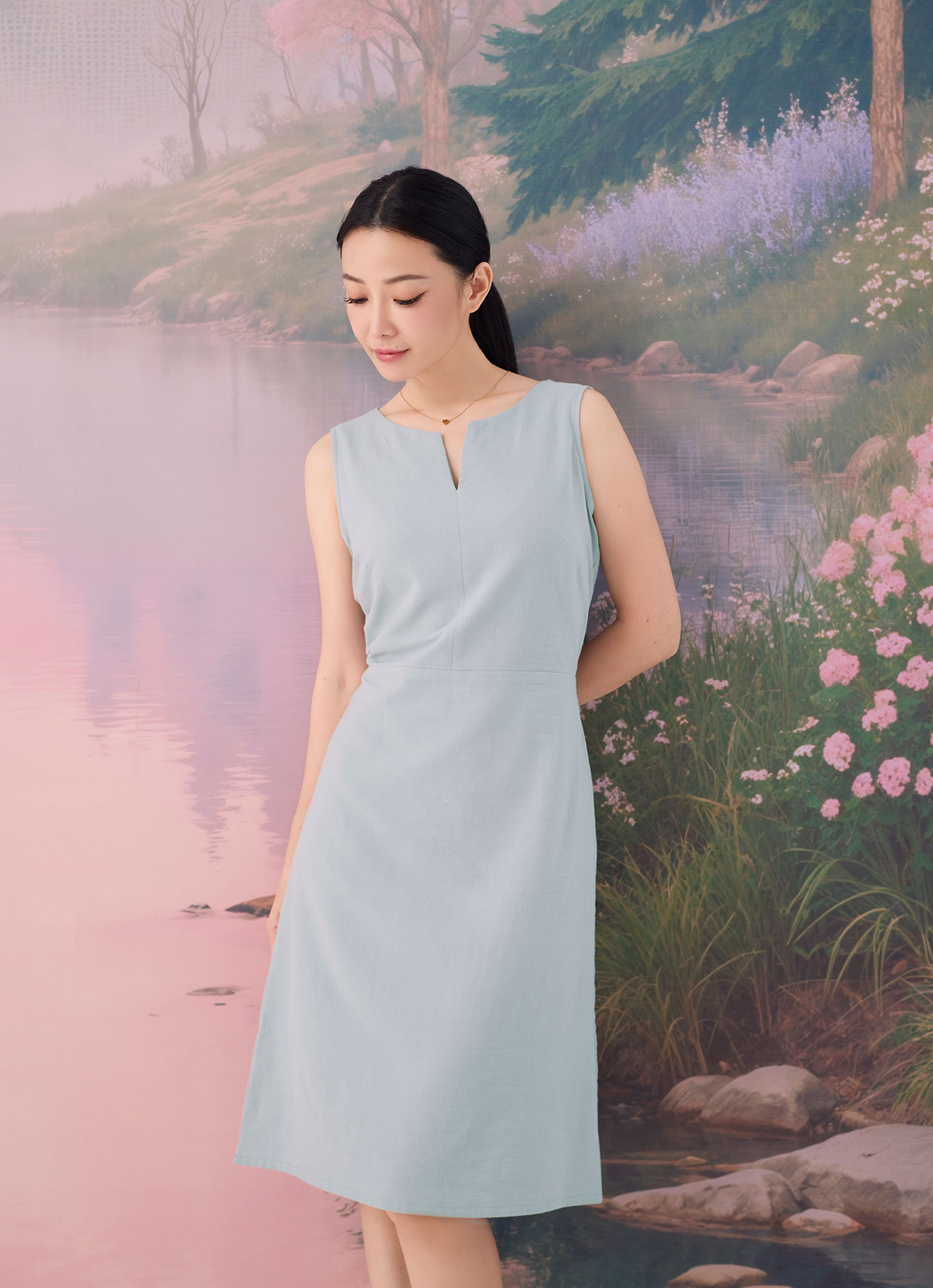 Gray-Mist  by Sleeveless Dress