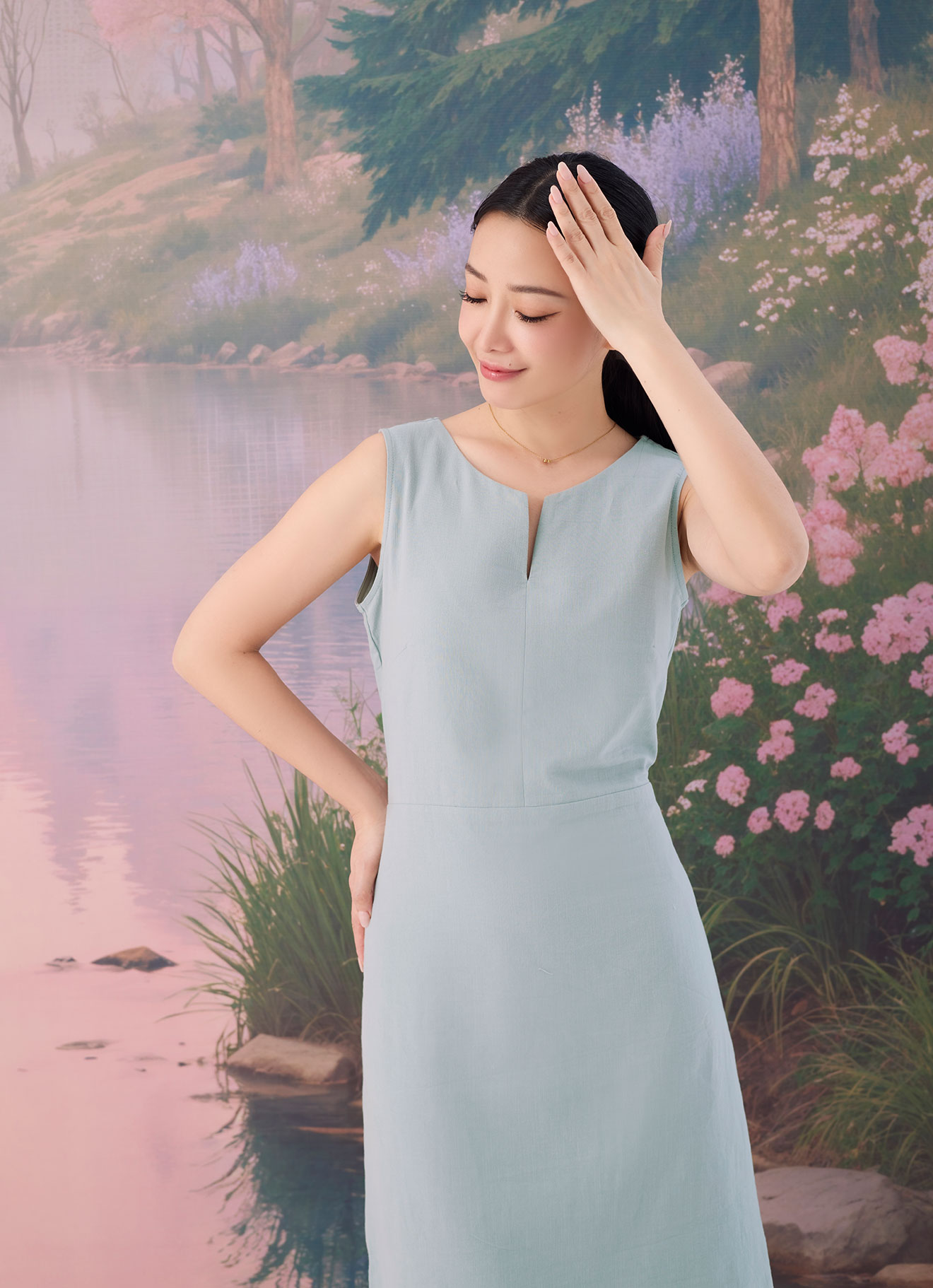 Gray-Mist  by Sleeveless Dress
