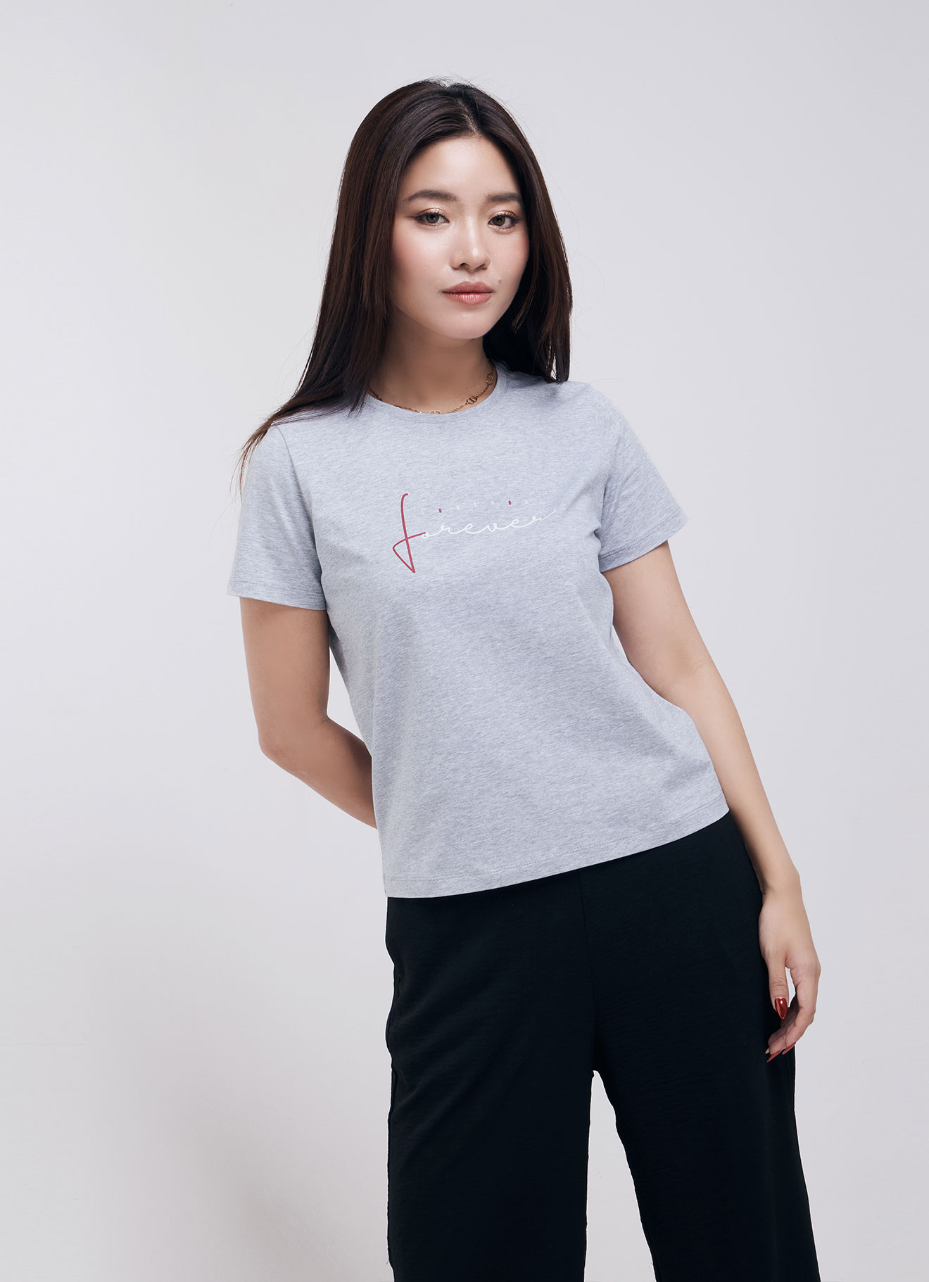 Gray-Violet by Sleeve Top