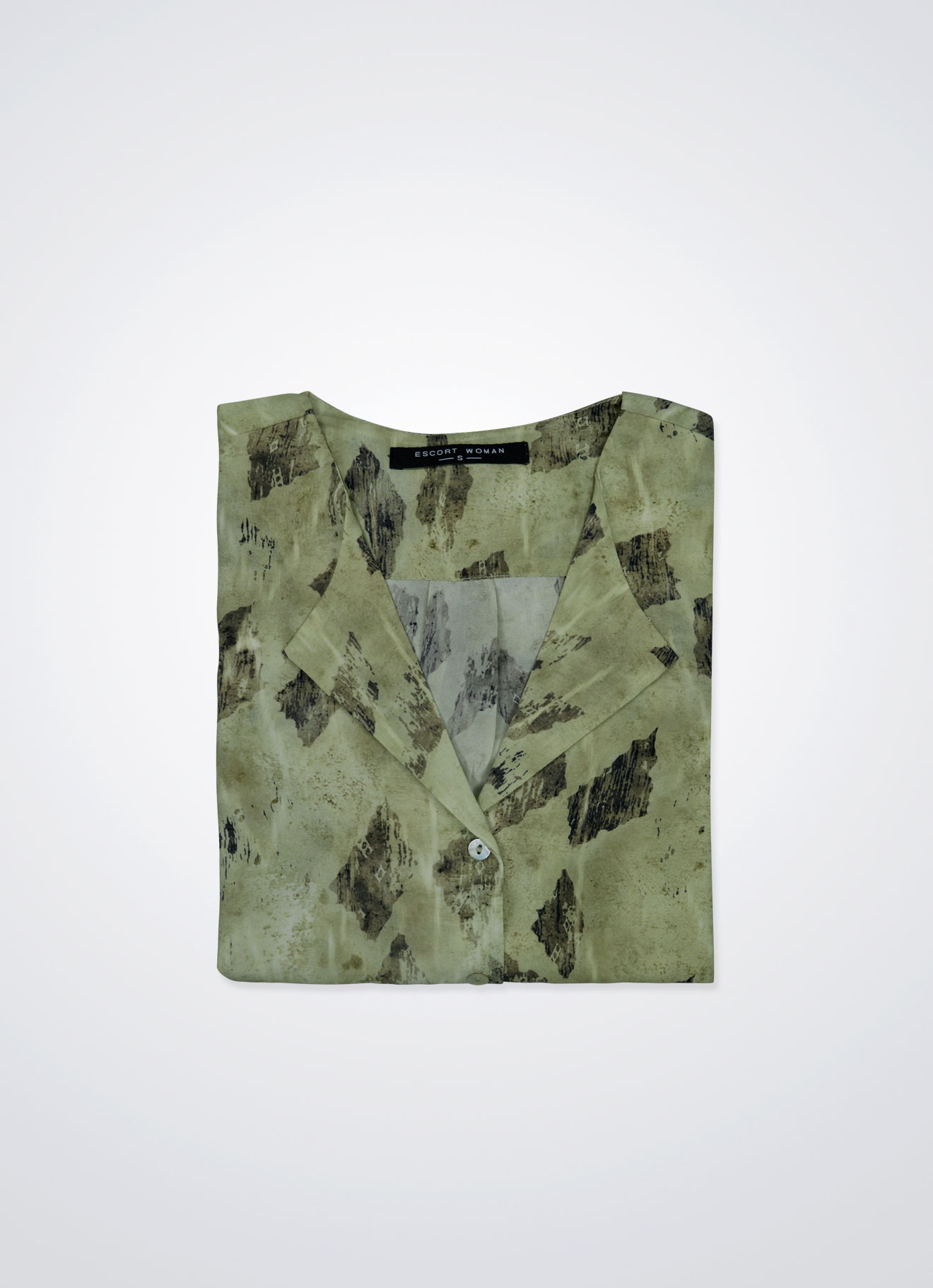 Green-Haze by Printed Sleeve Blouse