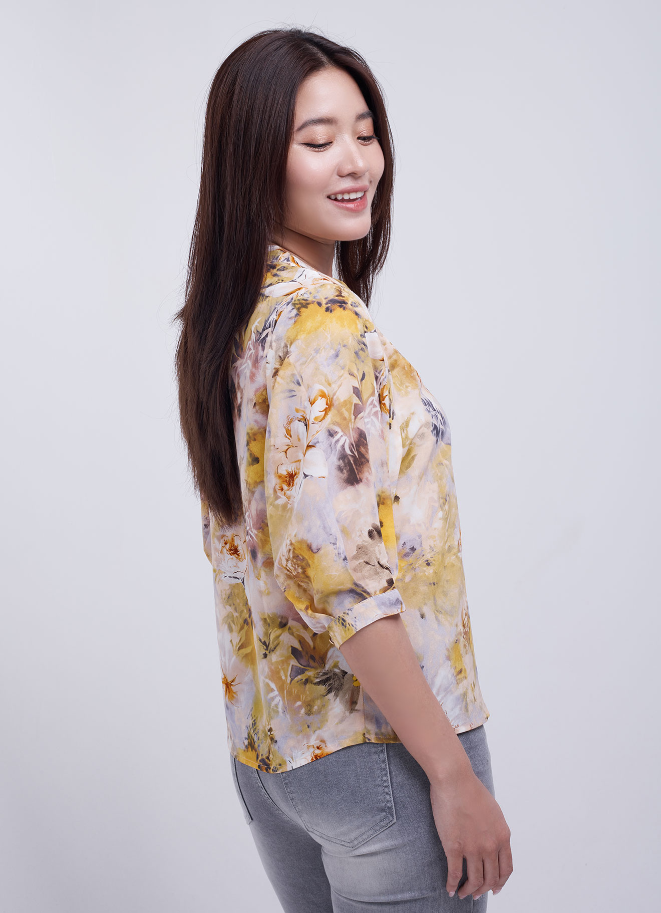 Honey-Gold by Floral Printed Top