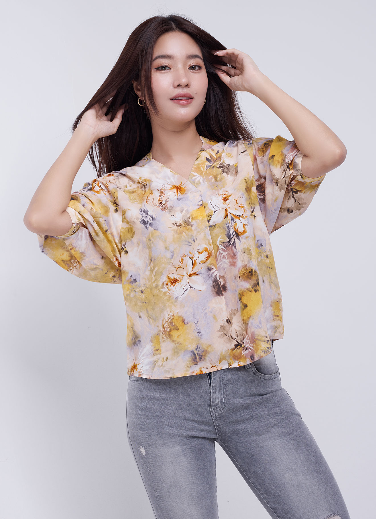 Honey-Gold by Floral Printed Top