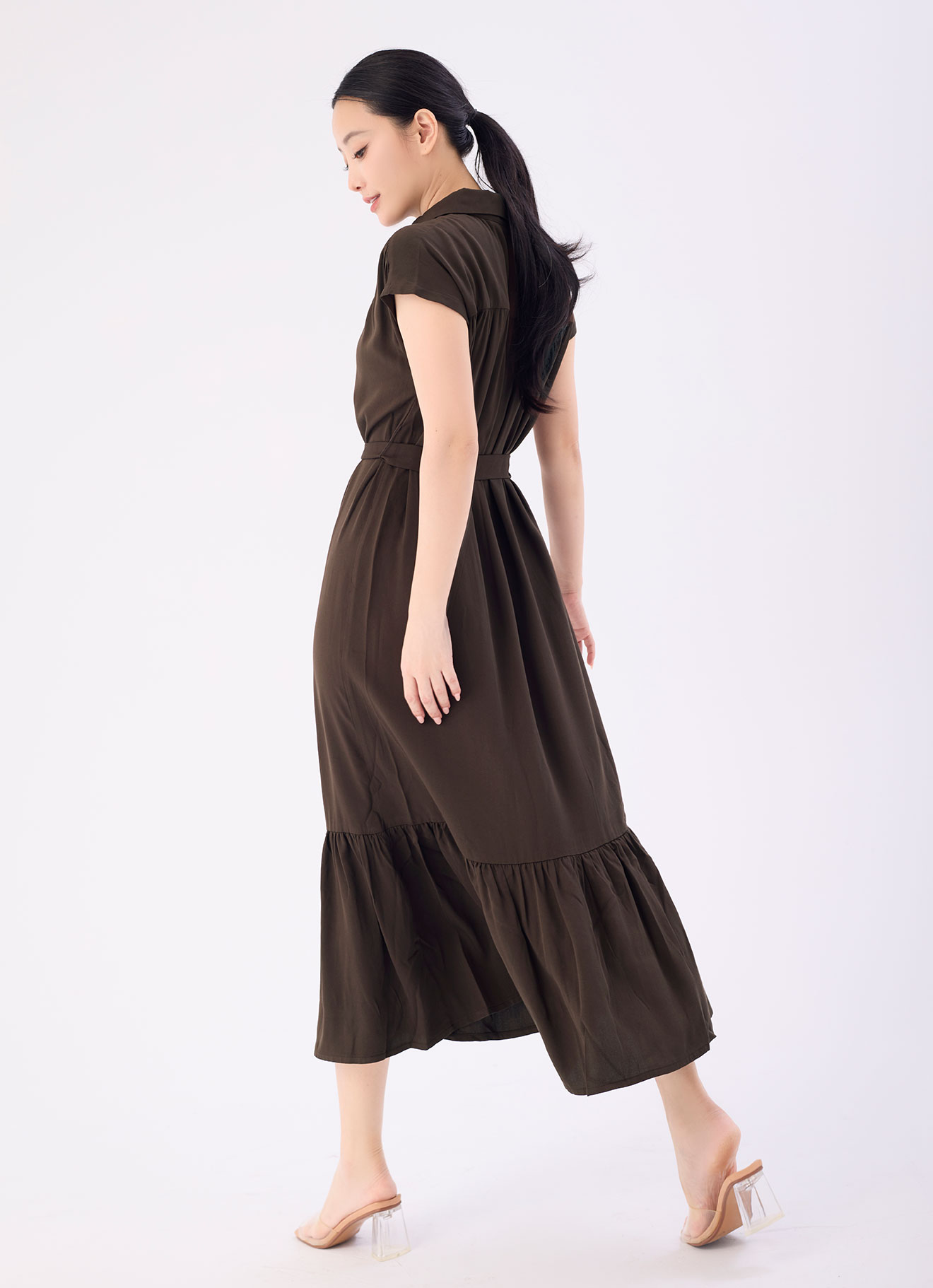 Java by Shirt Collar Dress with Belt
