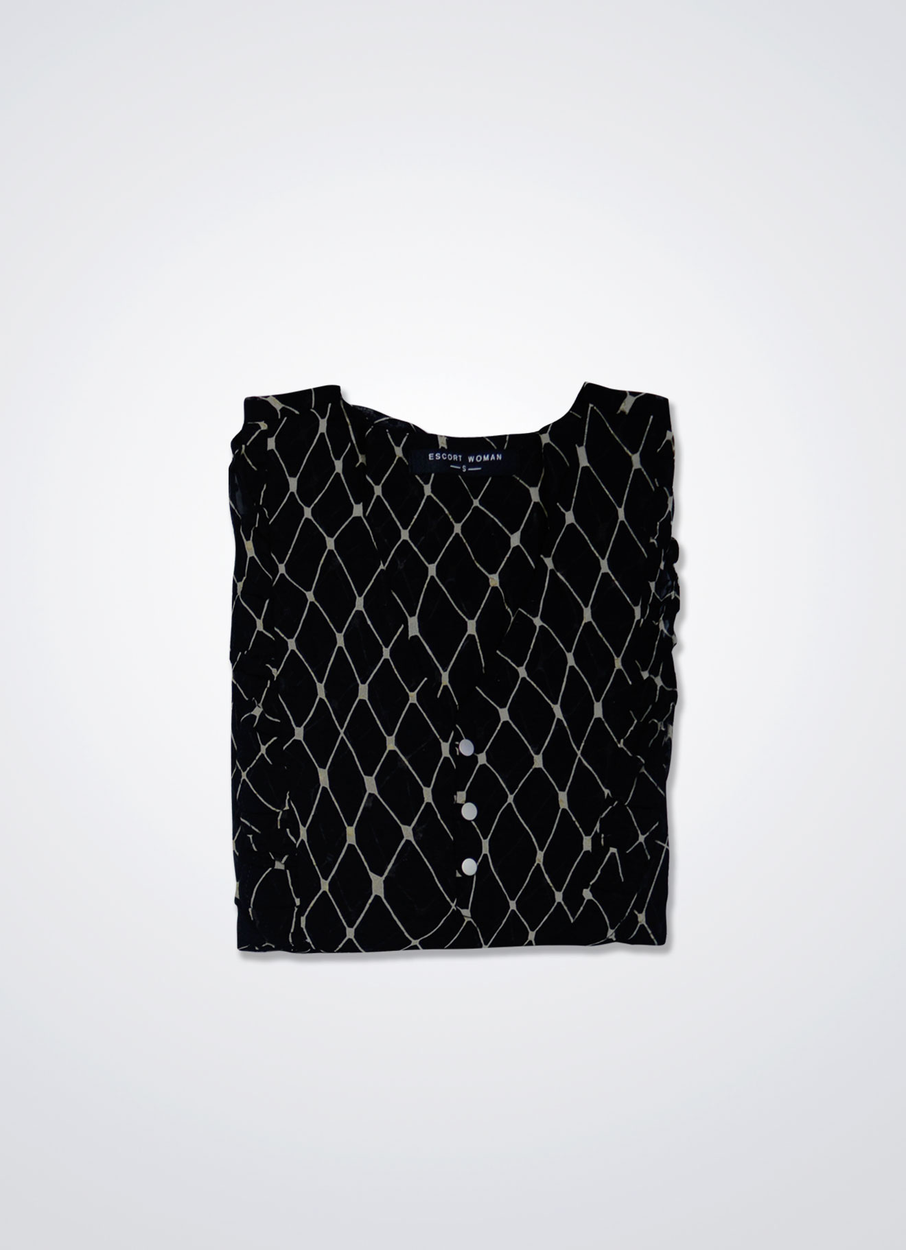 Jet-Black by Pleated Blouse