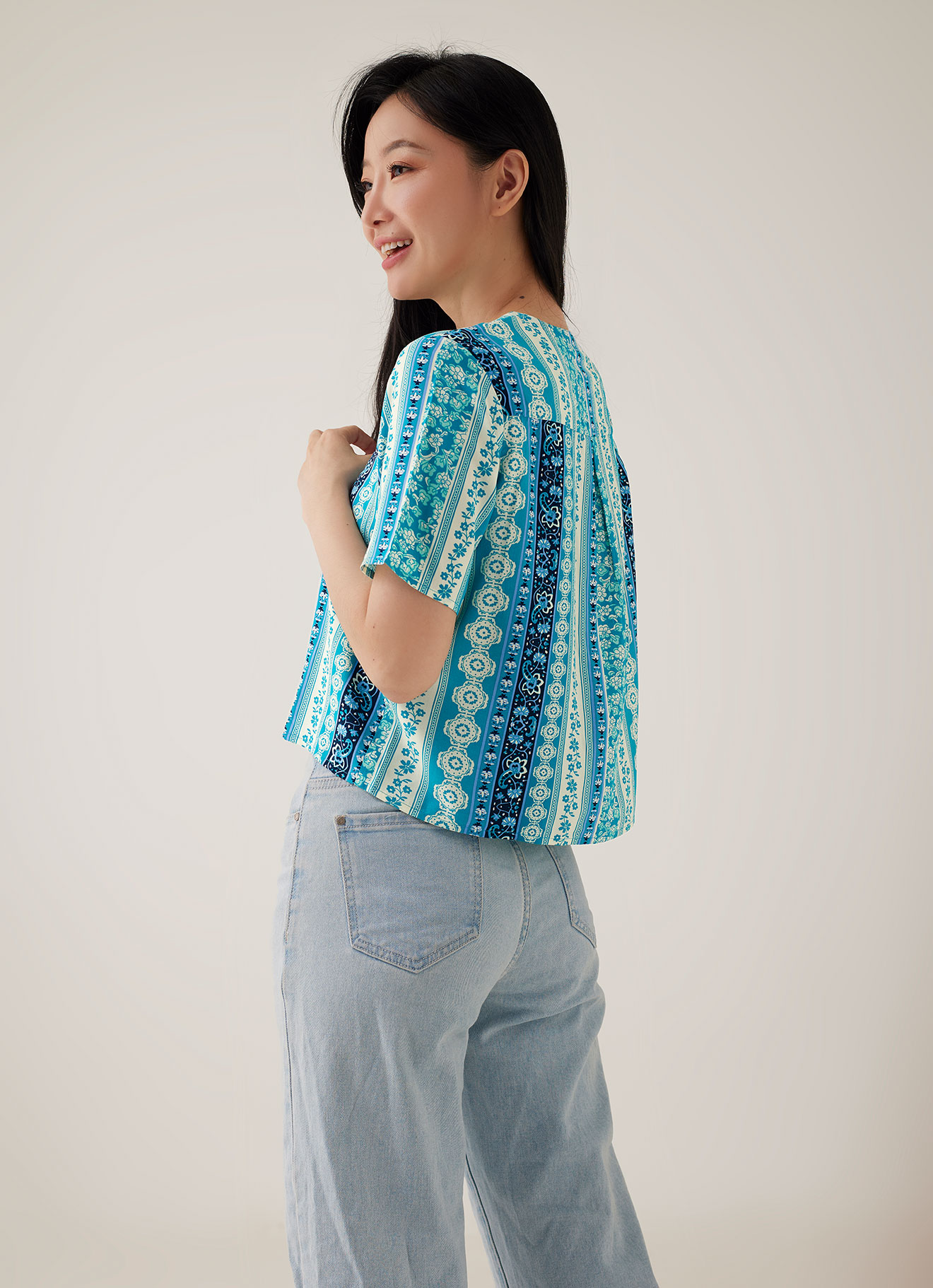 Lake-Blue by Sleeve Top