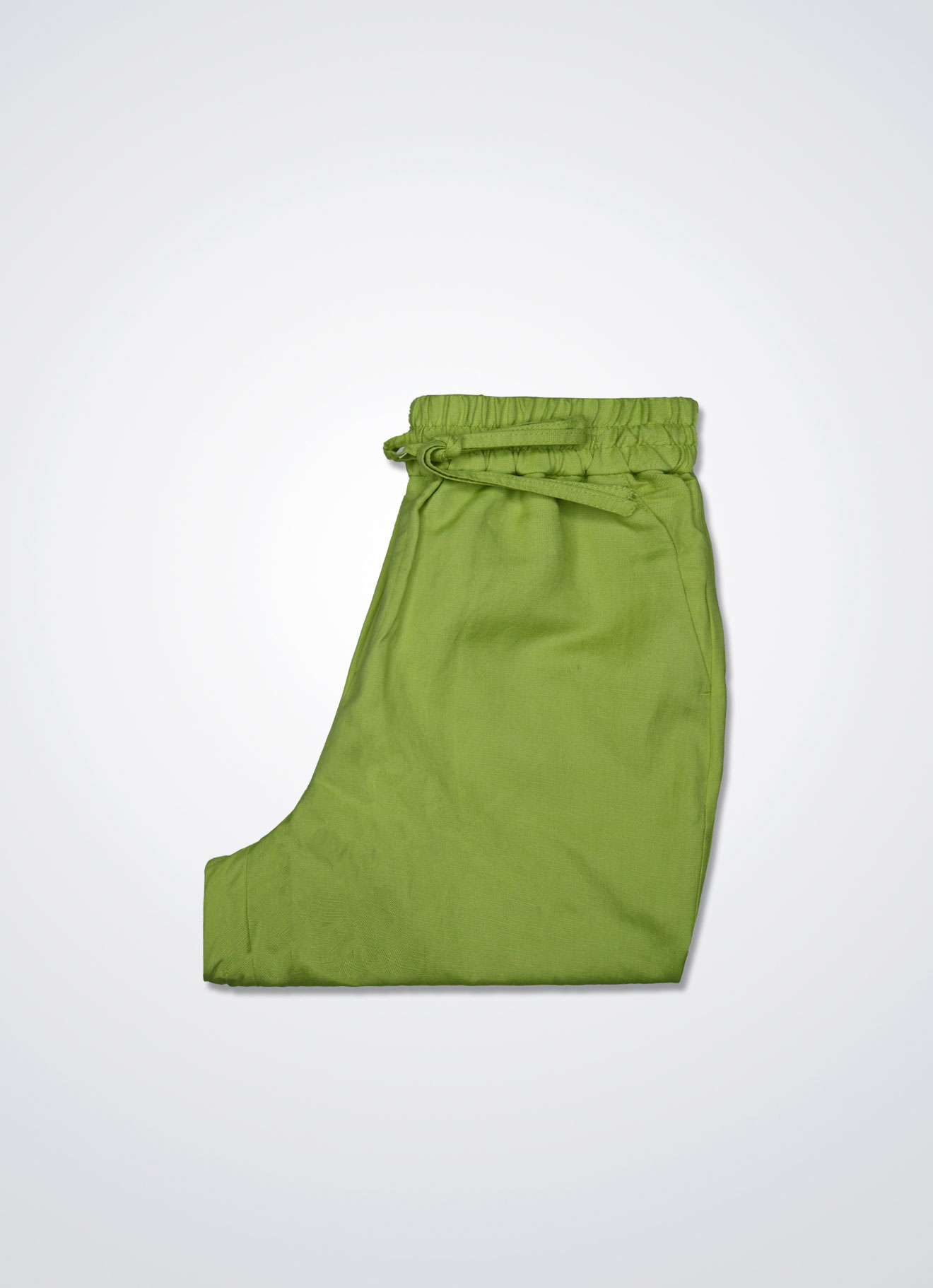 Leaf-Green by Casual Elastic Shorts