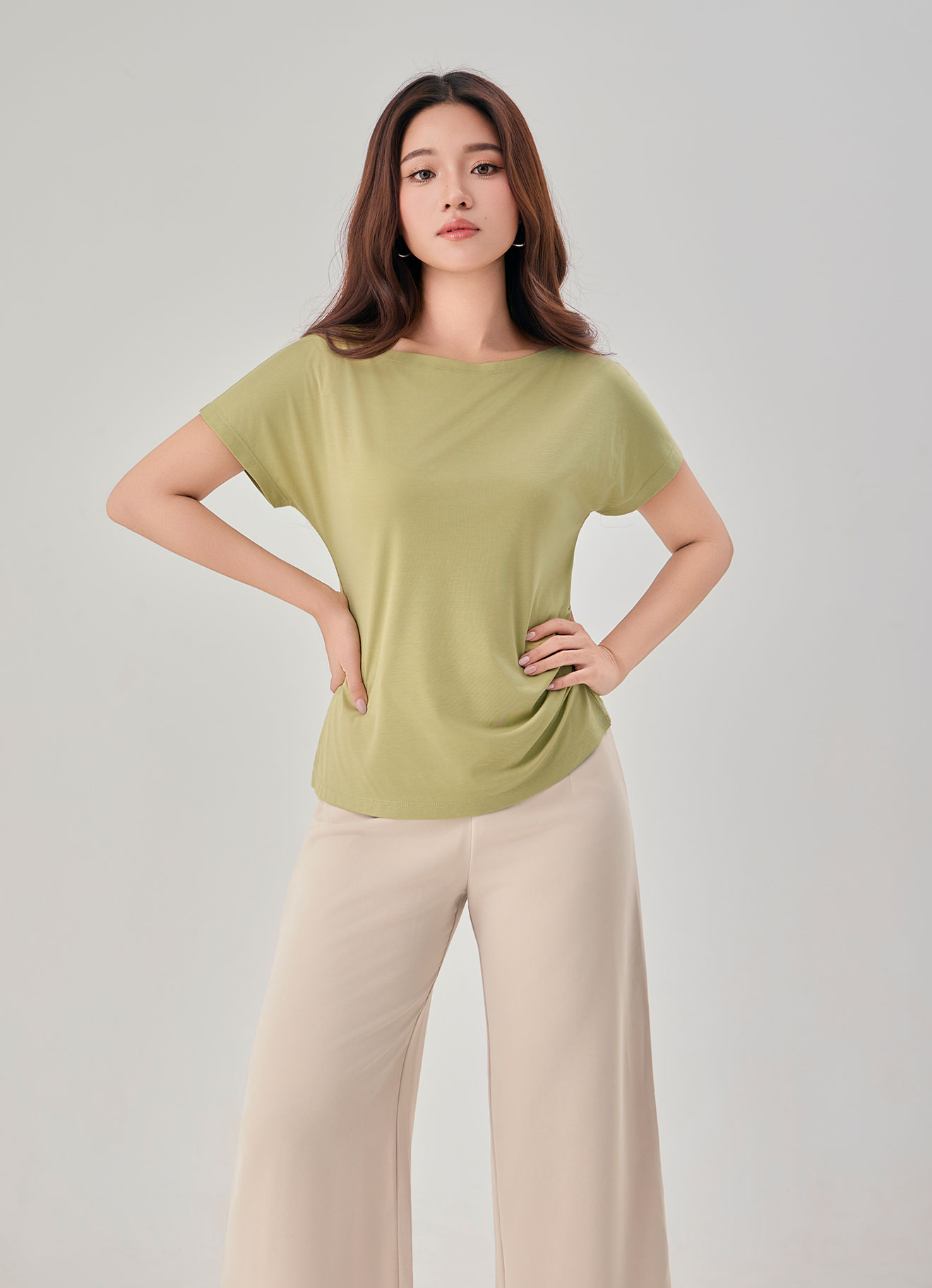 Leek-Green by Sleeve Top