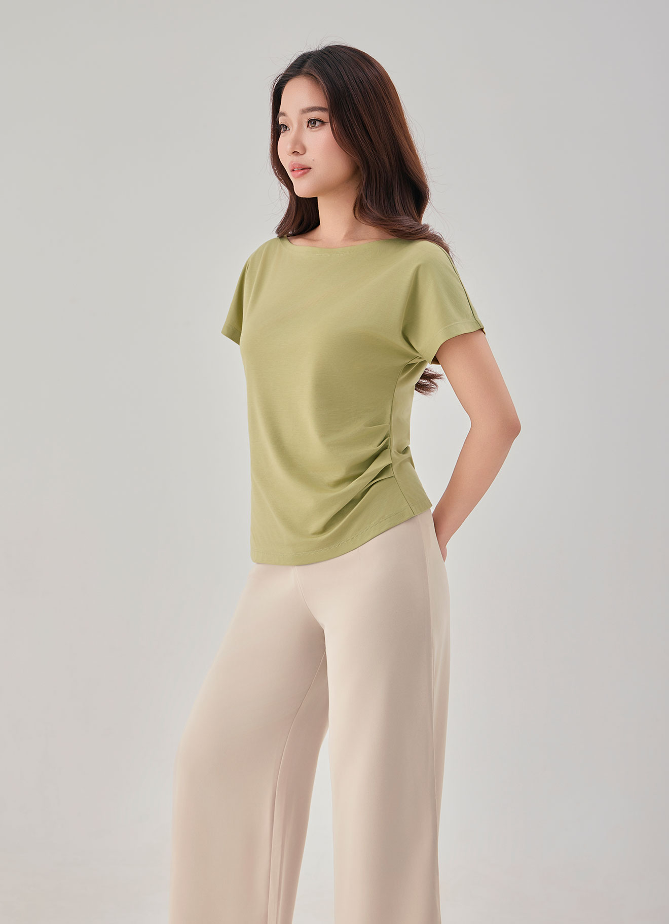 Leek-Green by Sleeve Top