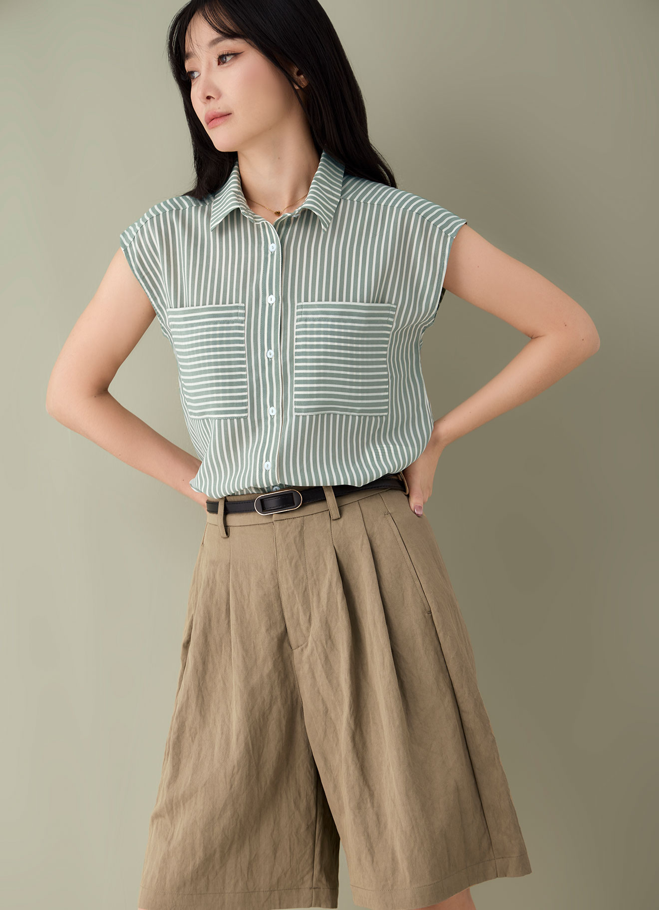 Lily-Pad by Sleeveless Striped Shirt