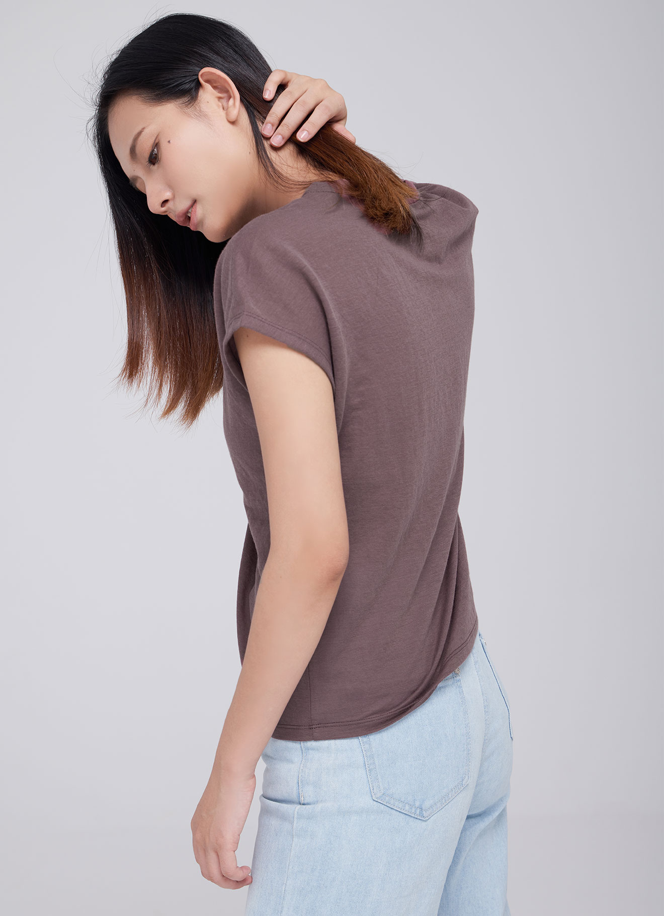 Marron by Printed Top