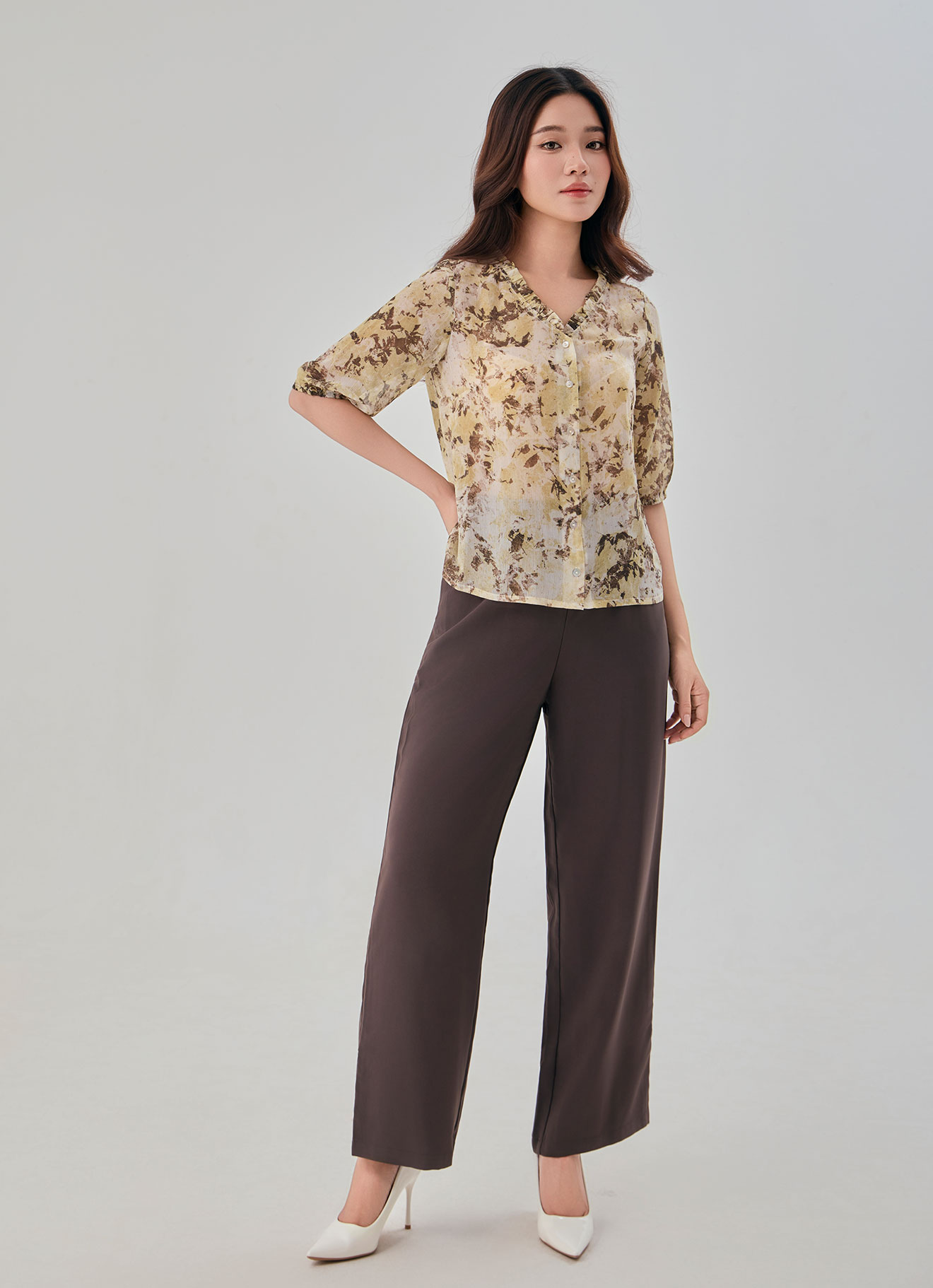 Mellow-Yellow  by Sleeve Blouse