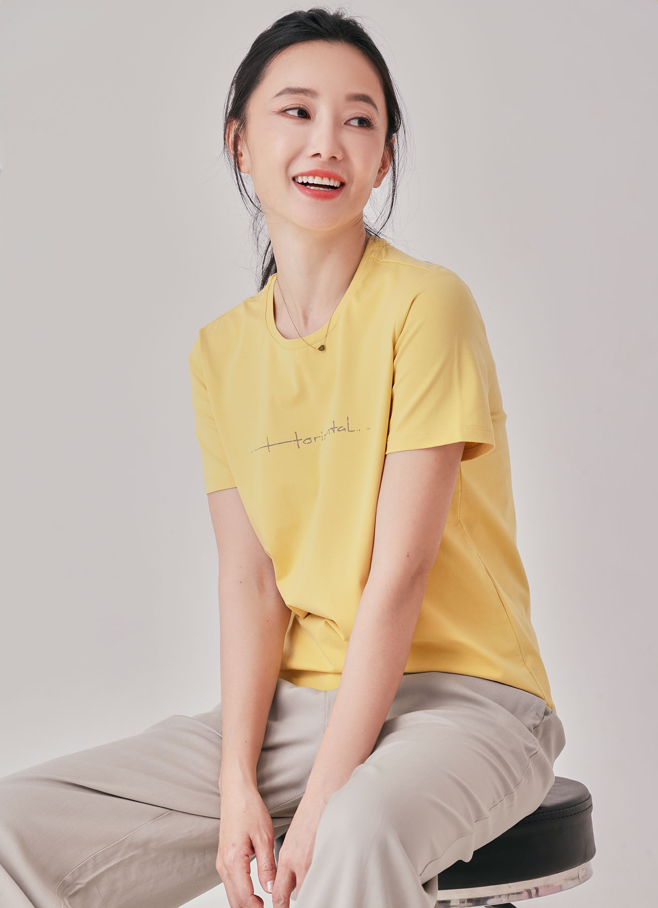 Misted-Yellow by Printed T-Shirt