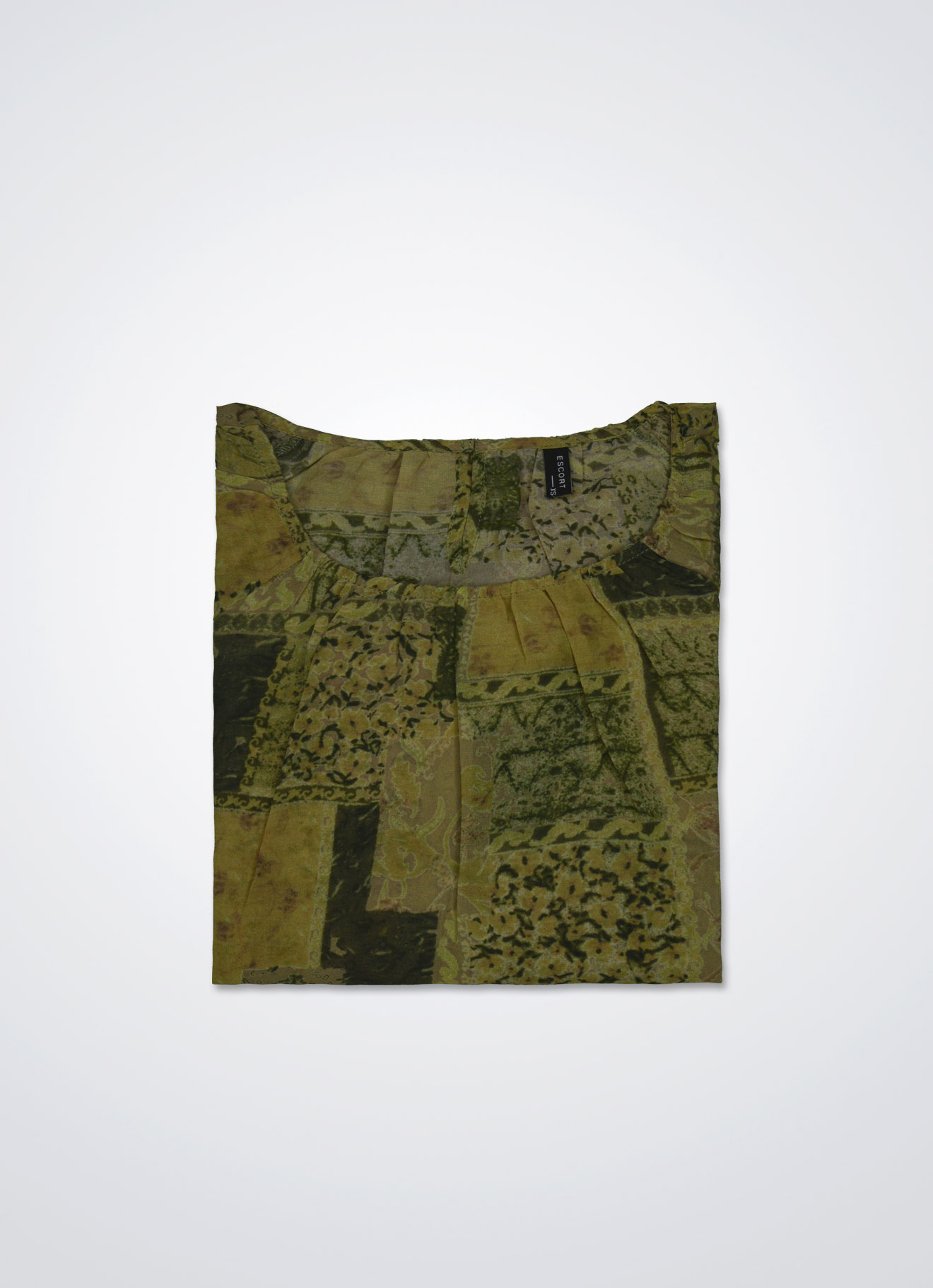 Misted-Yellow by Printed Blouse