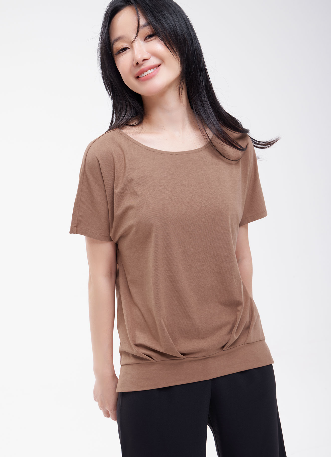 Mocha-Bisque by Sleeve Blouse