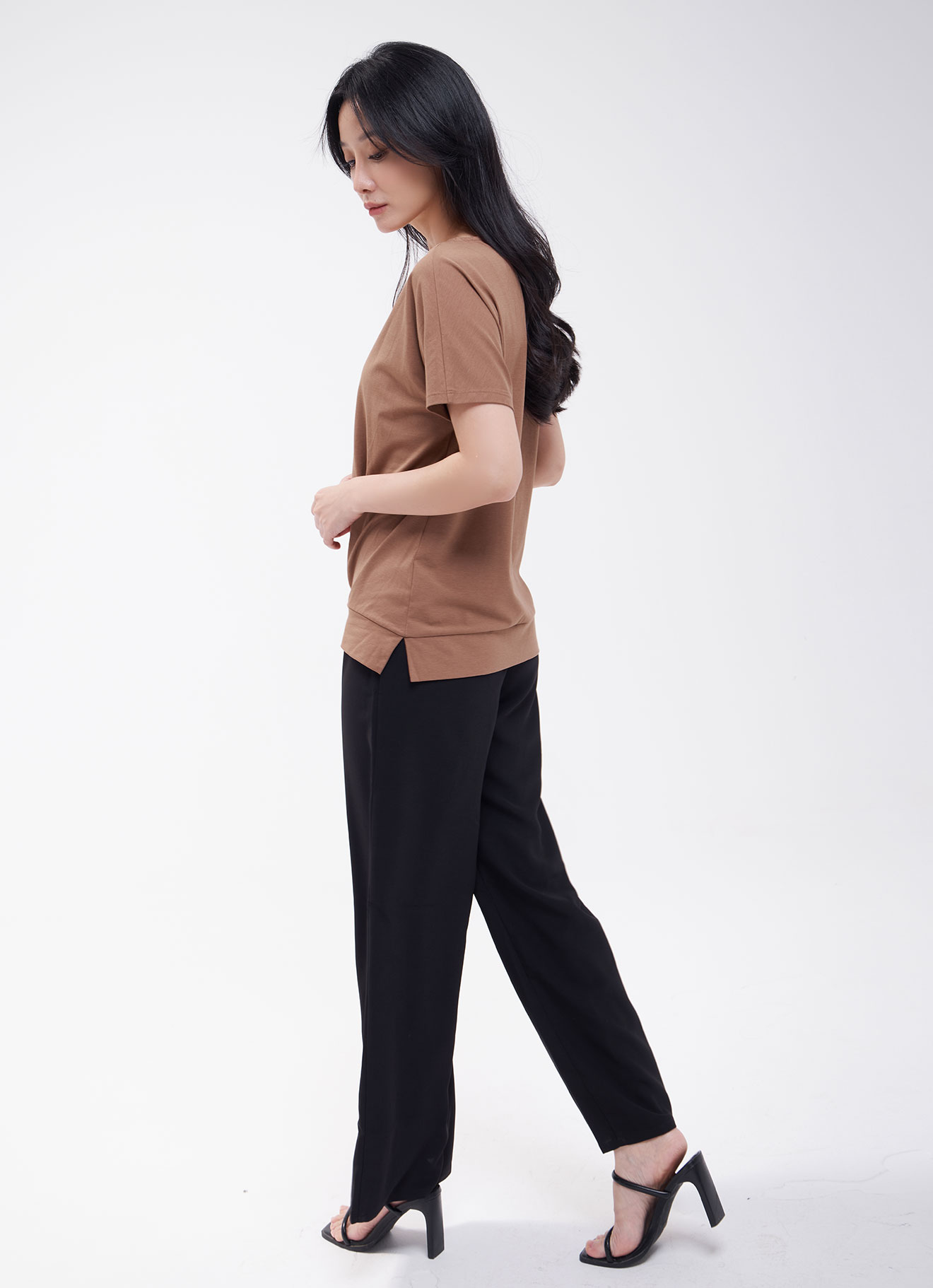 Mocha-Bisque by Sleeve Blouse