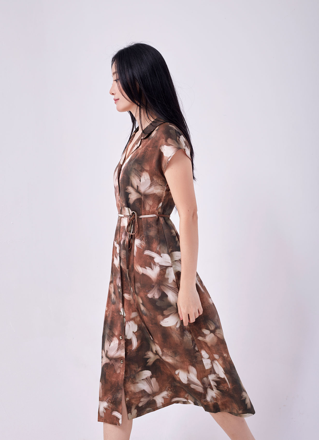 Mocha-Bisque by Floral Printed Dress