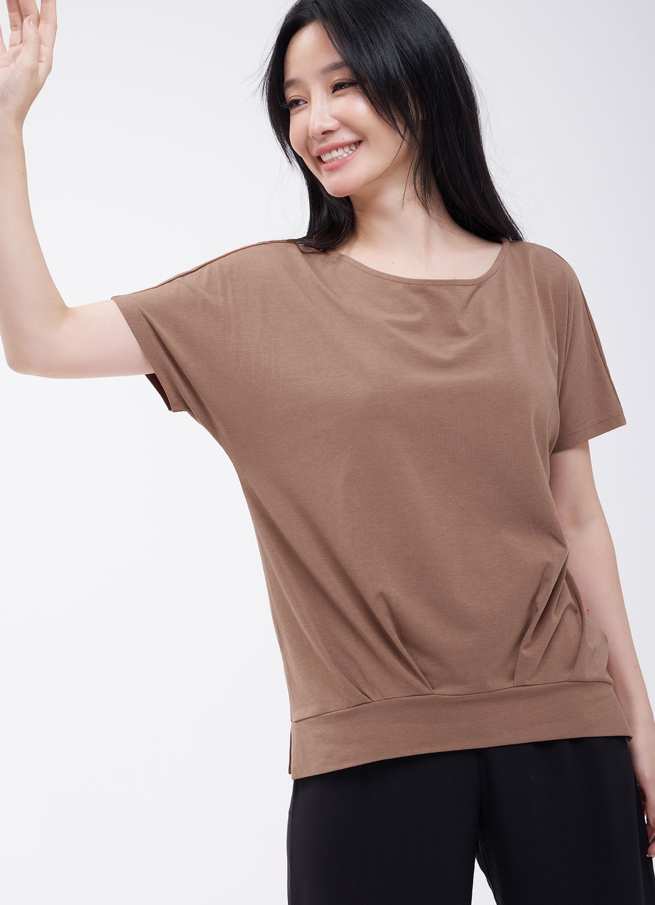 Mocha-Bisque by Sleeve Blouse