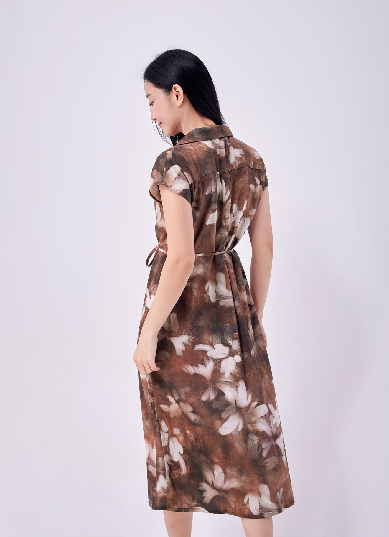 Mocha-Bisque by Floral Printed Dress