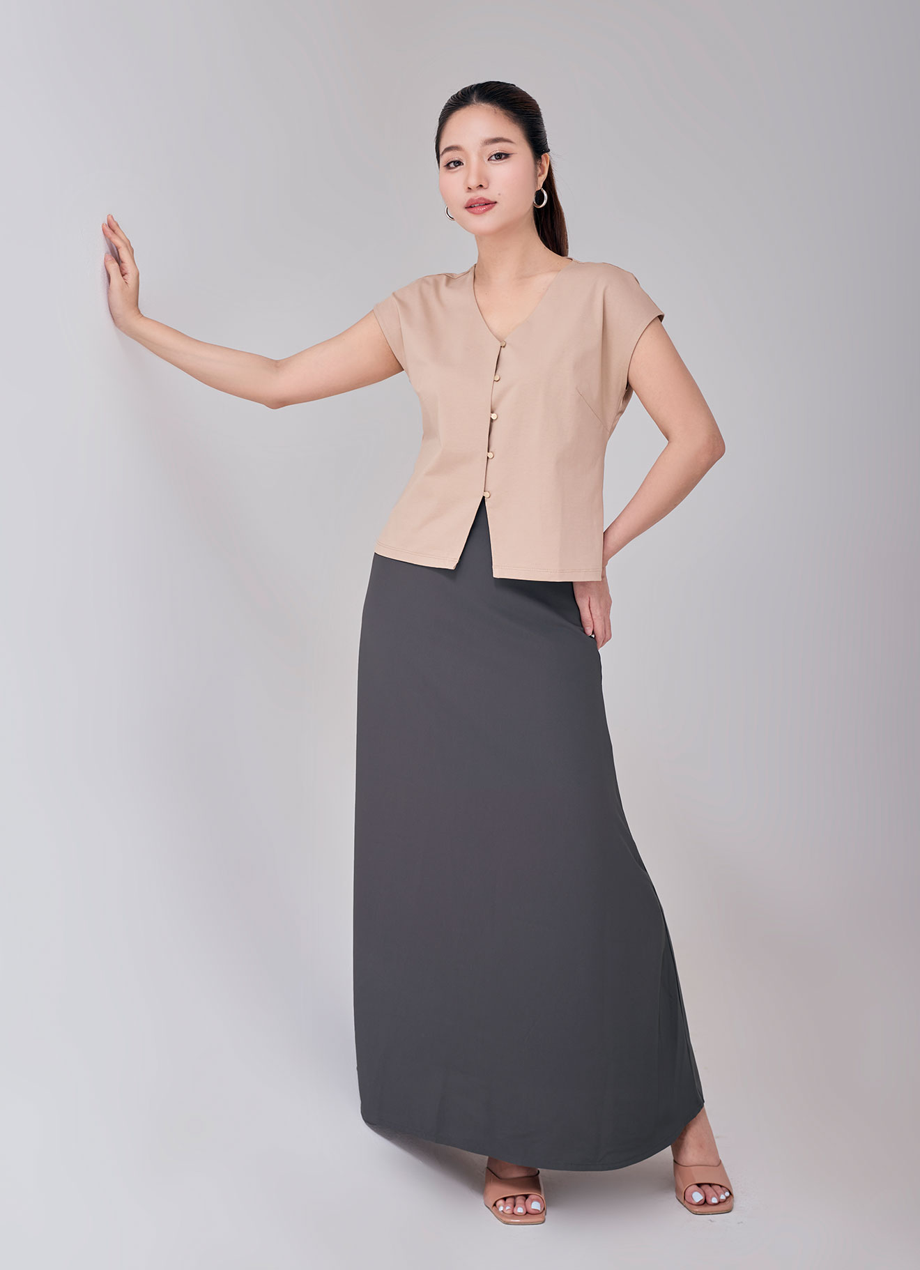 Nougat by V-Neck Blouse