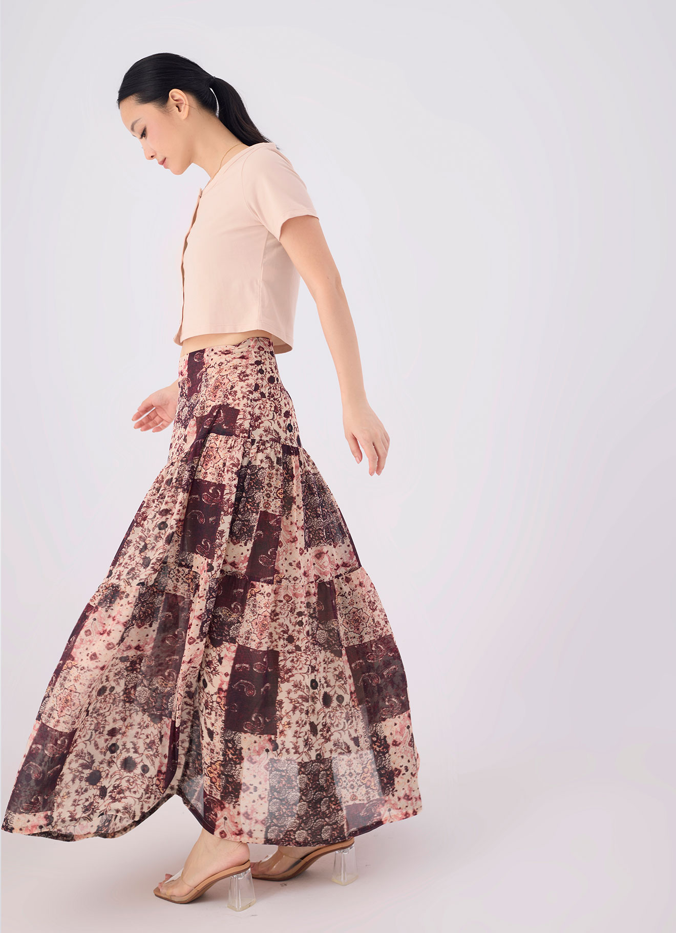 Novelle-Peach by Maxi Skirt