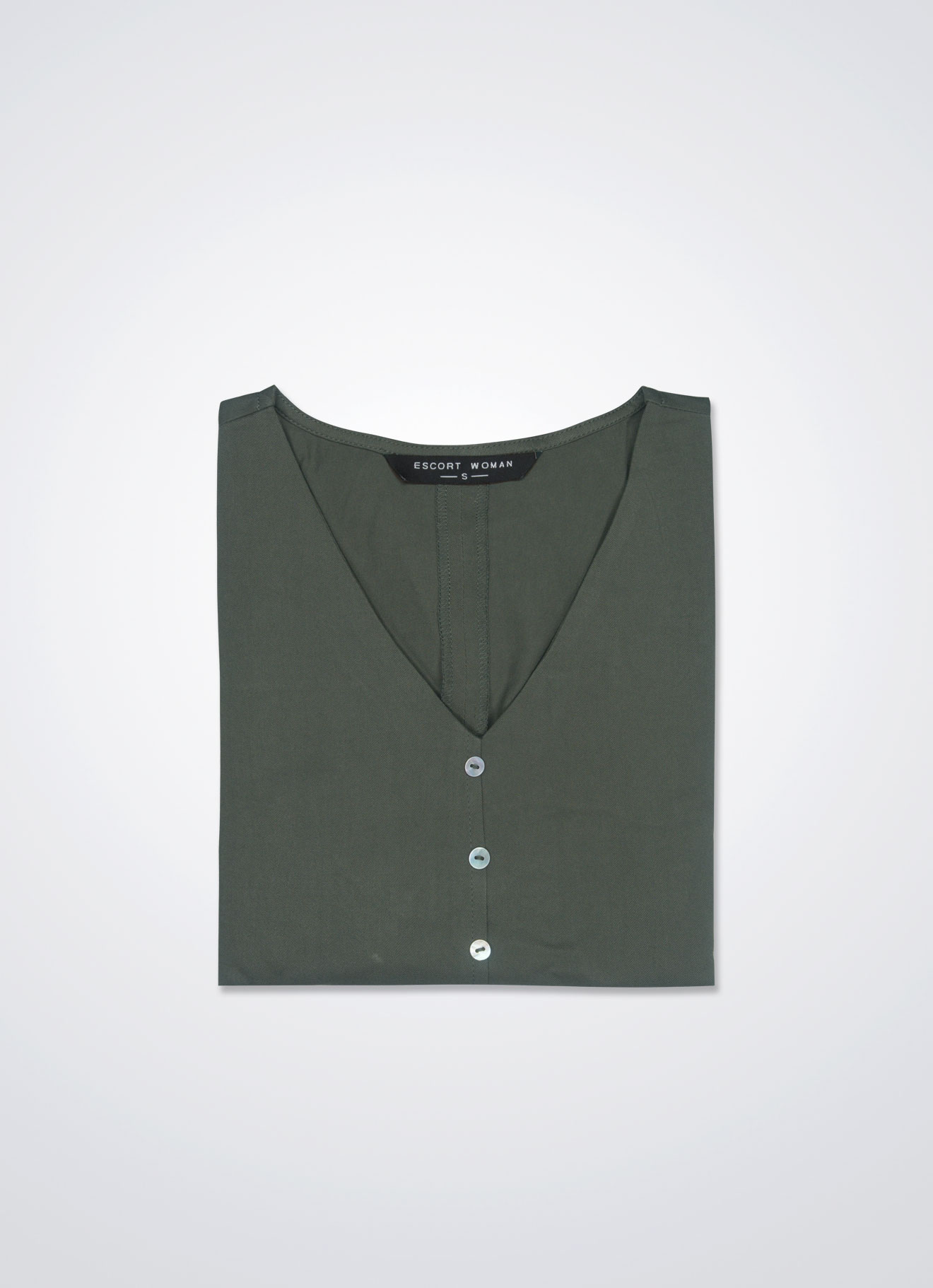 Olive-Night by V-Neck Dress