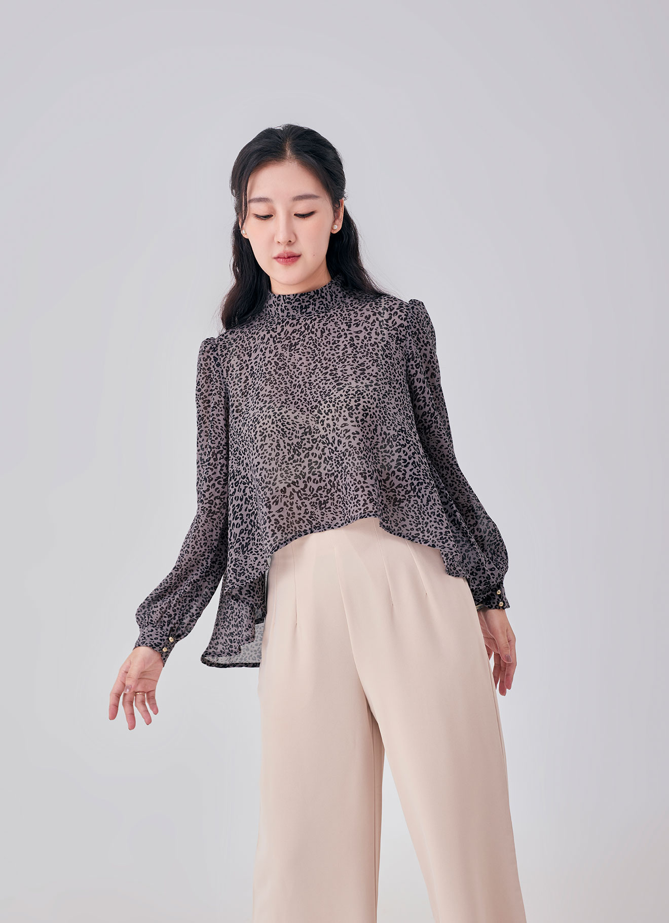 Opal-Gray by Long Sleeve Blouse