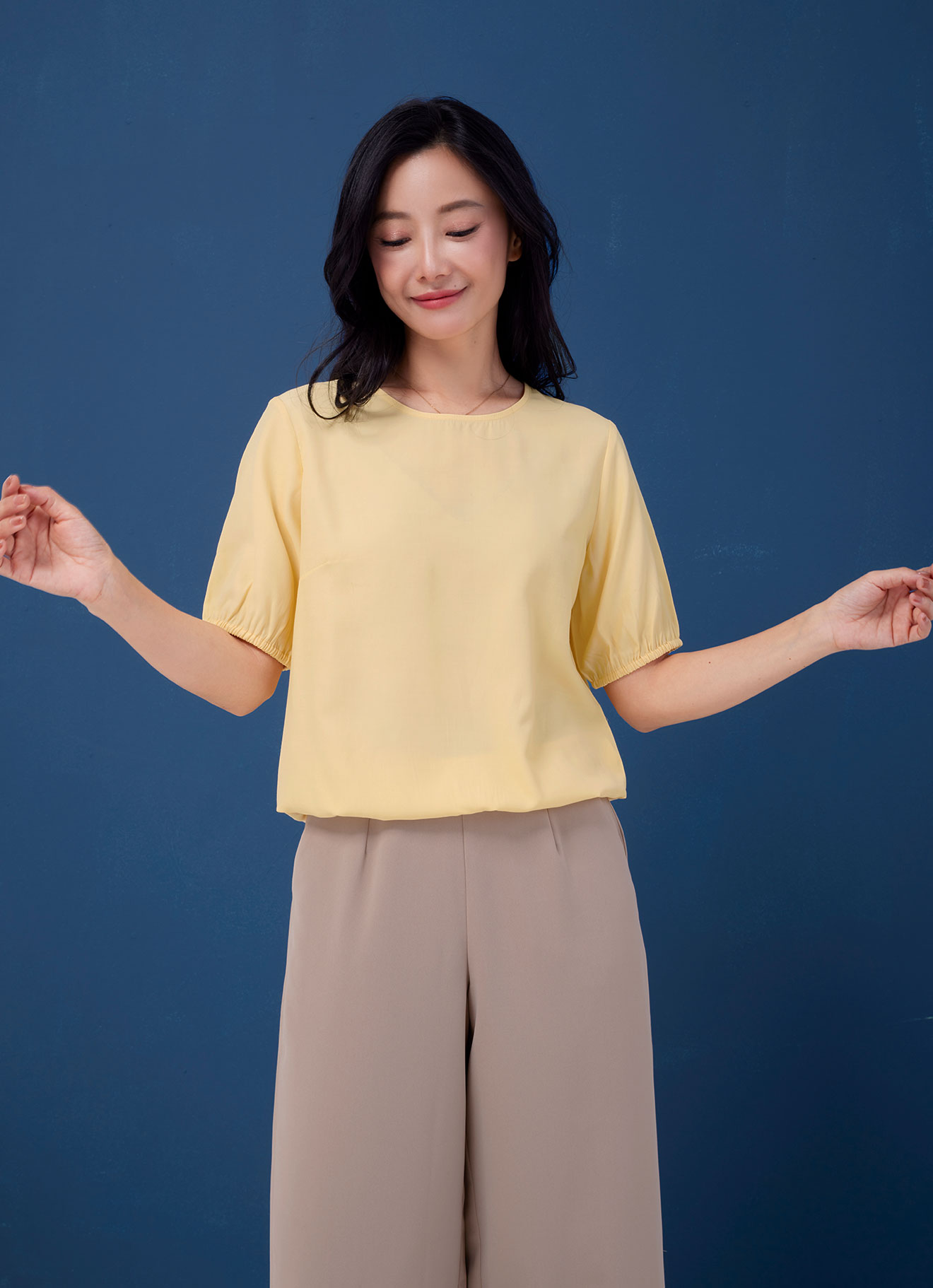 Pale-Banana by Sleeve Blouse