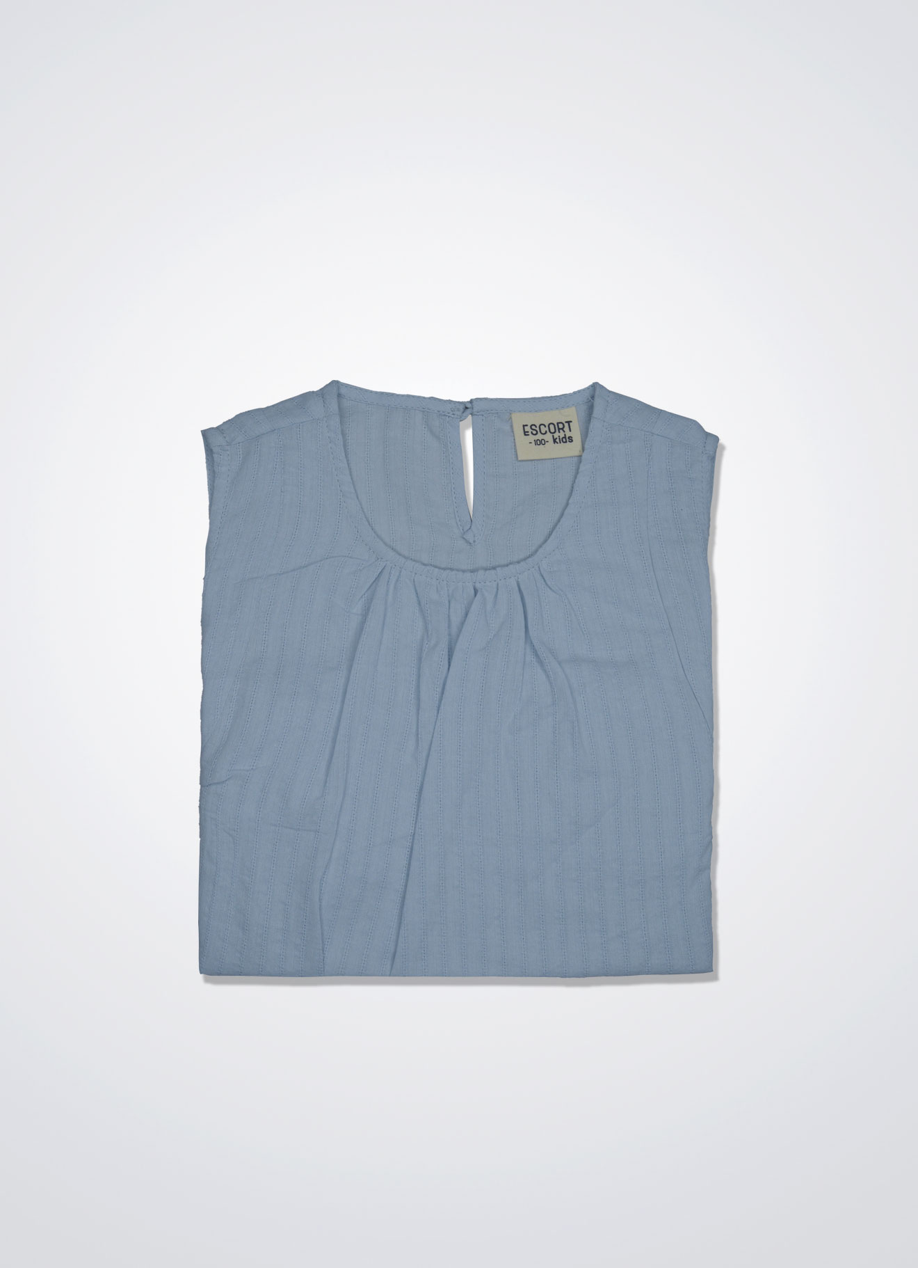 Pale-Blue by Sleeveless Blouse