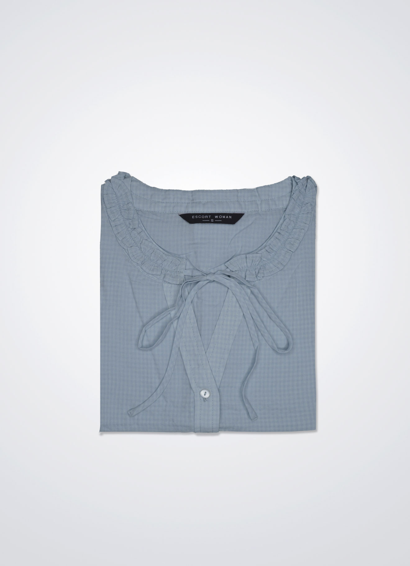 Pale-Blue by Tie Neck Top