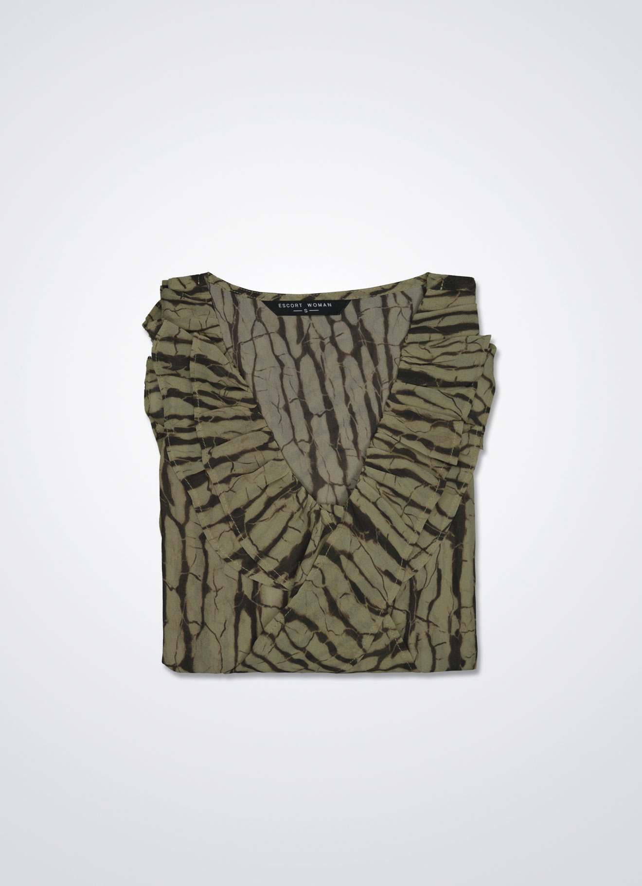 Pale-Olive-Green by Pleated Blouse
