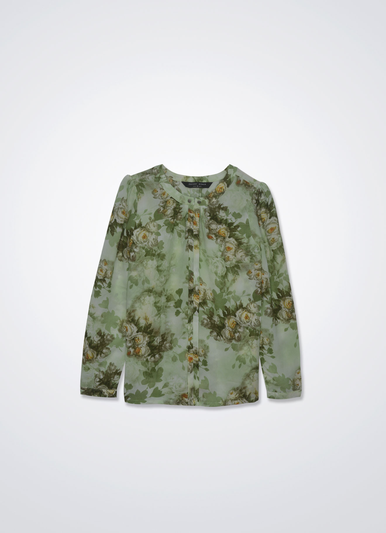 Patina-Green by Floral Printed Blouse