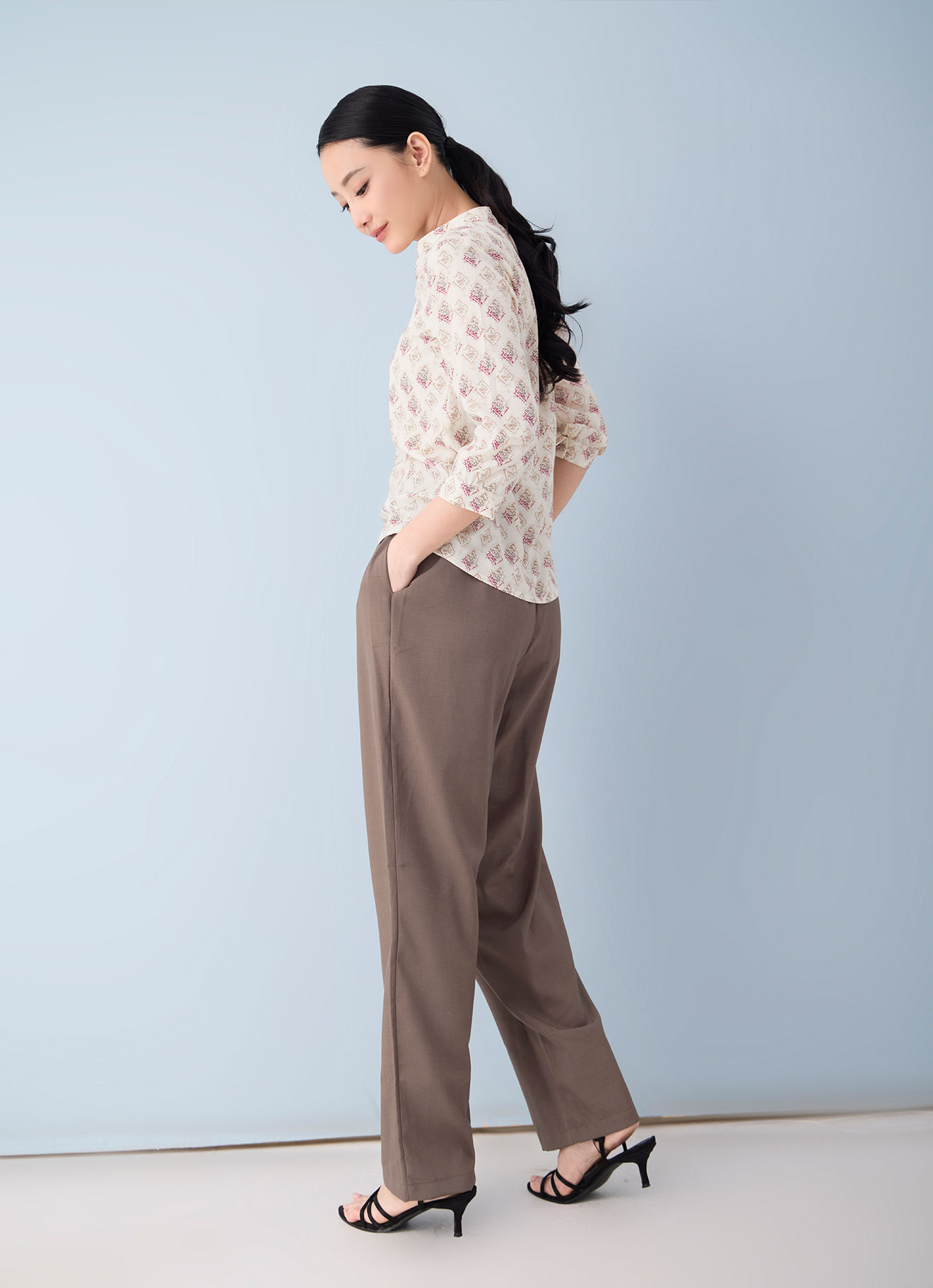 Pearled-Ivory  by Sleeve Blouse