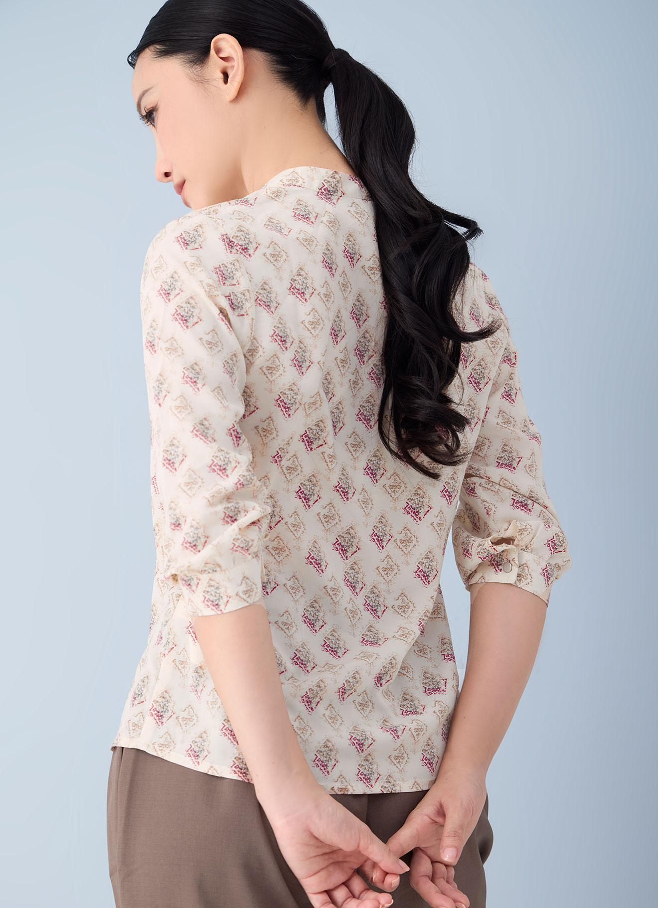 Pearled-Ivory  by Sleeve Blouse