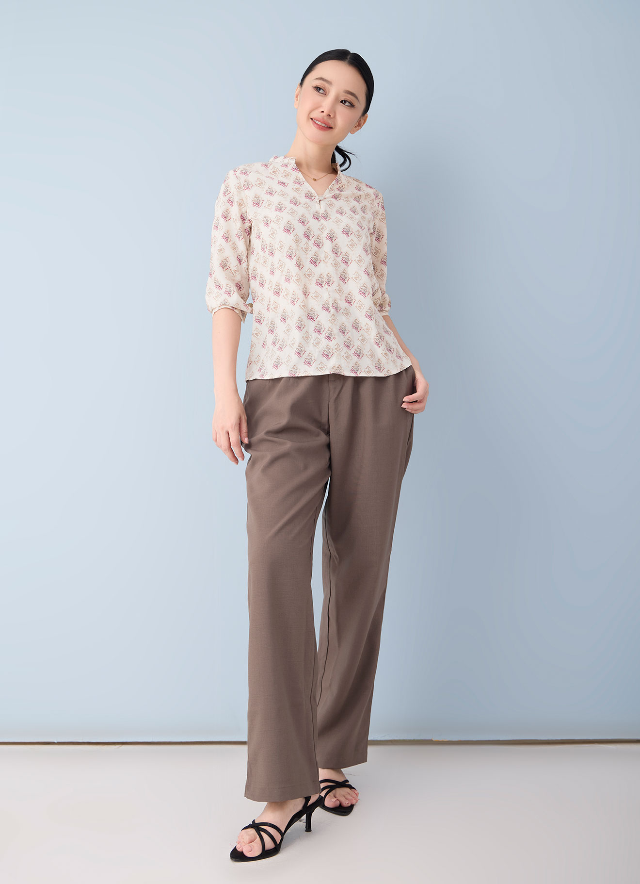 Pearled-Ivory  by Sleeve Blouse