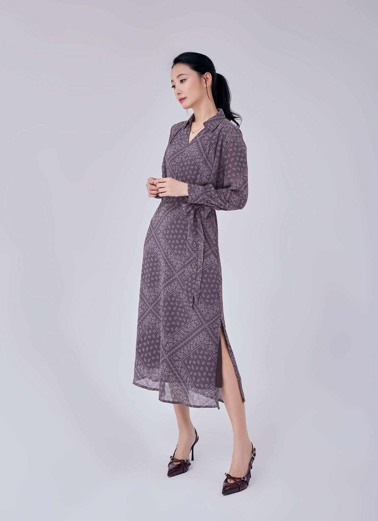 Peppercorn by Shirt Collar Dress with Belt