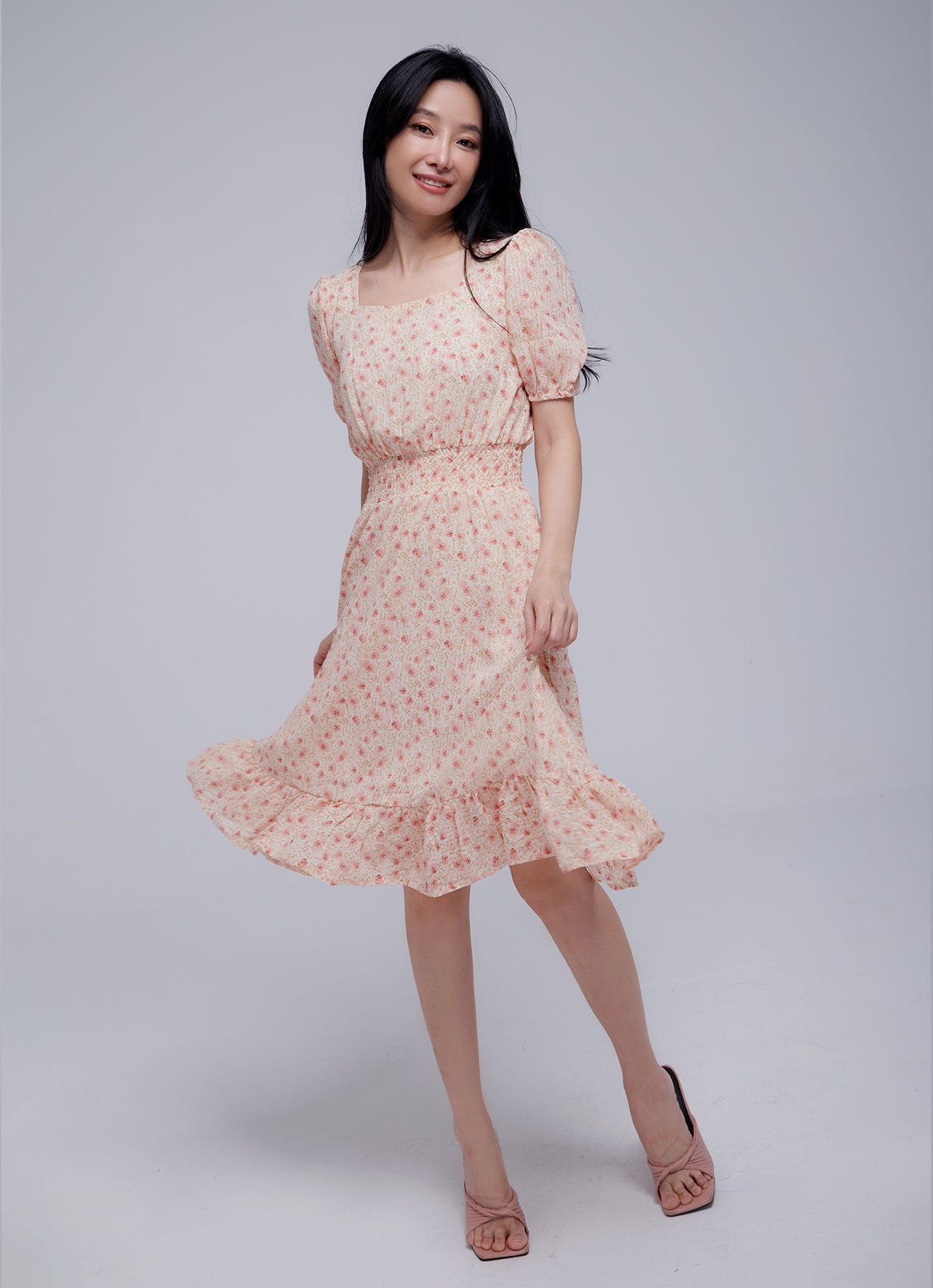 Powder-Pink  by Midi Dress