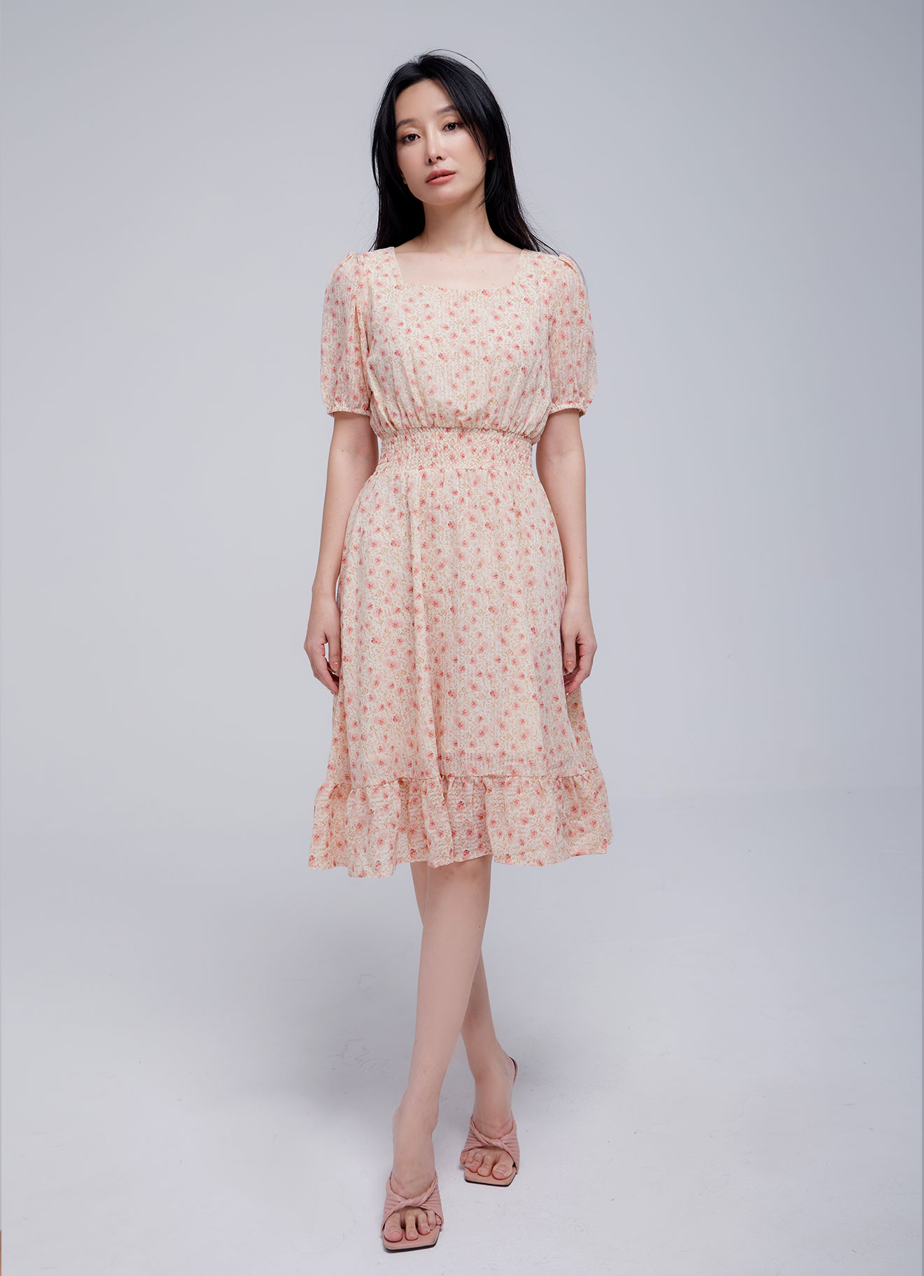 Powder-Pink  by Midi Dress