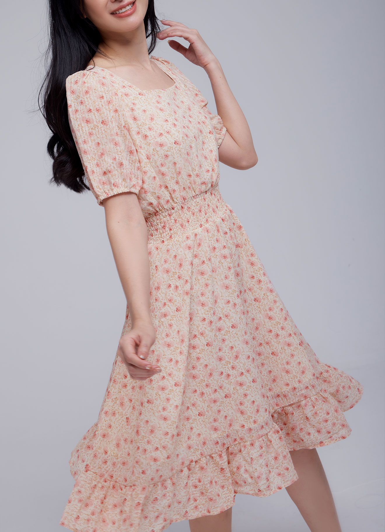 Powder-Pink  by Midi Dress