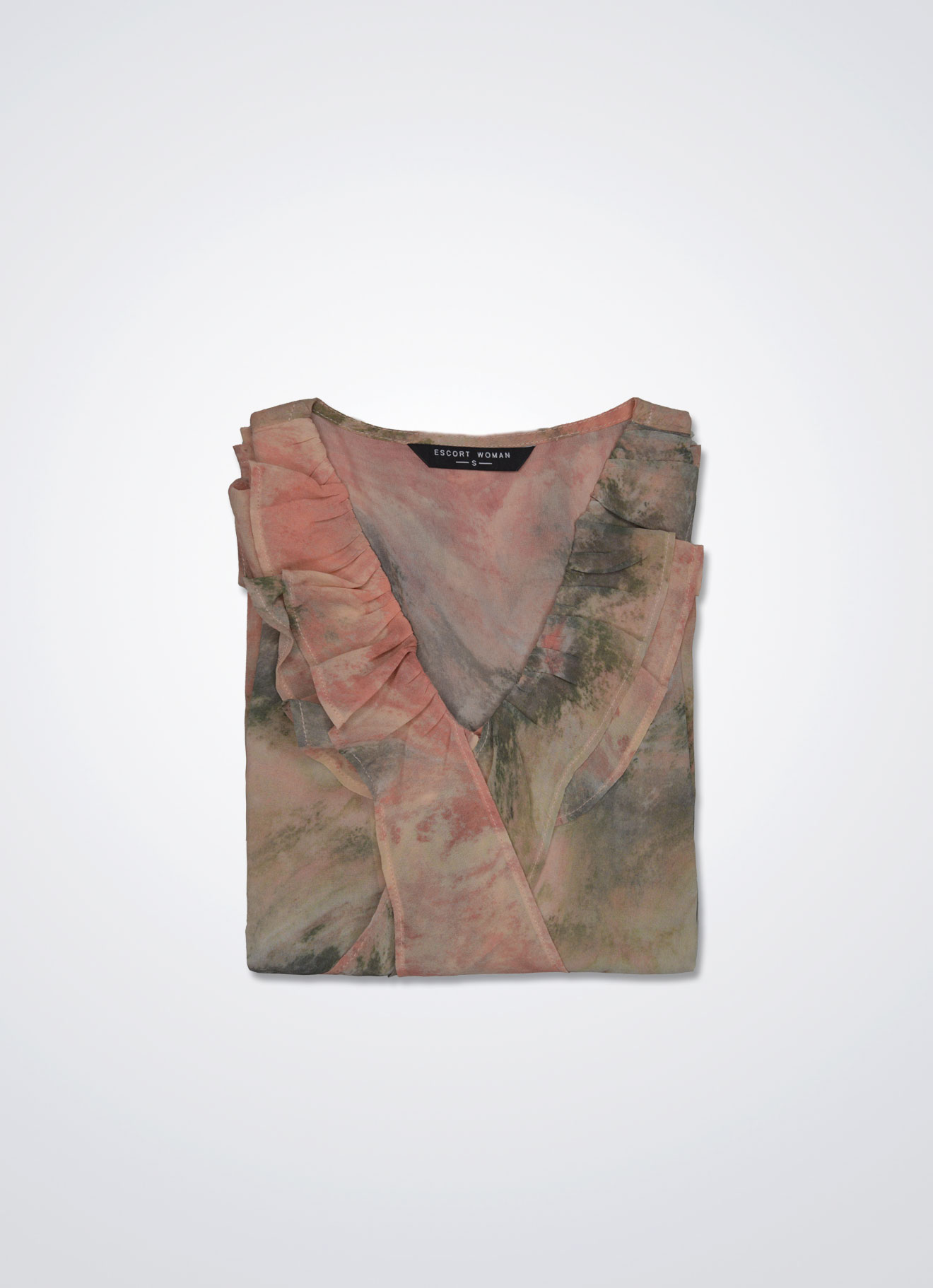 Powder-Pink by Pleated Blouse