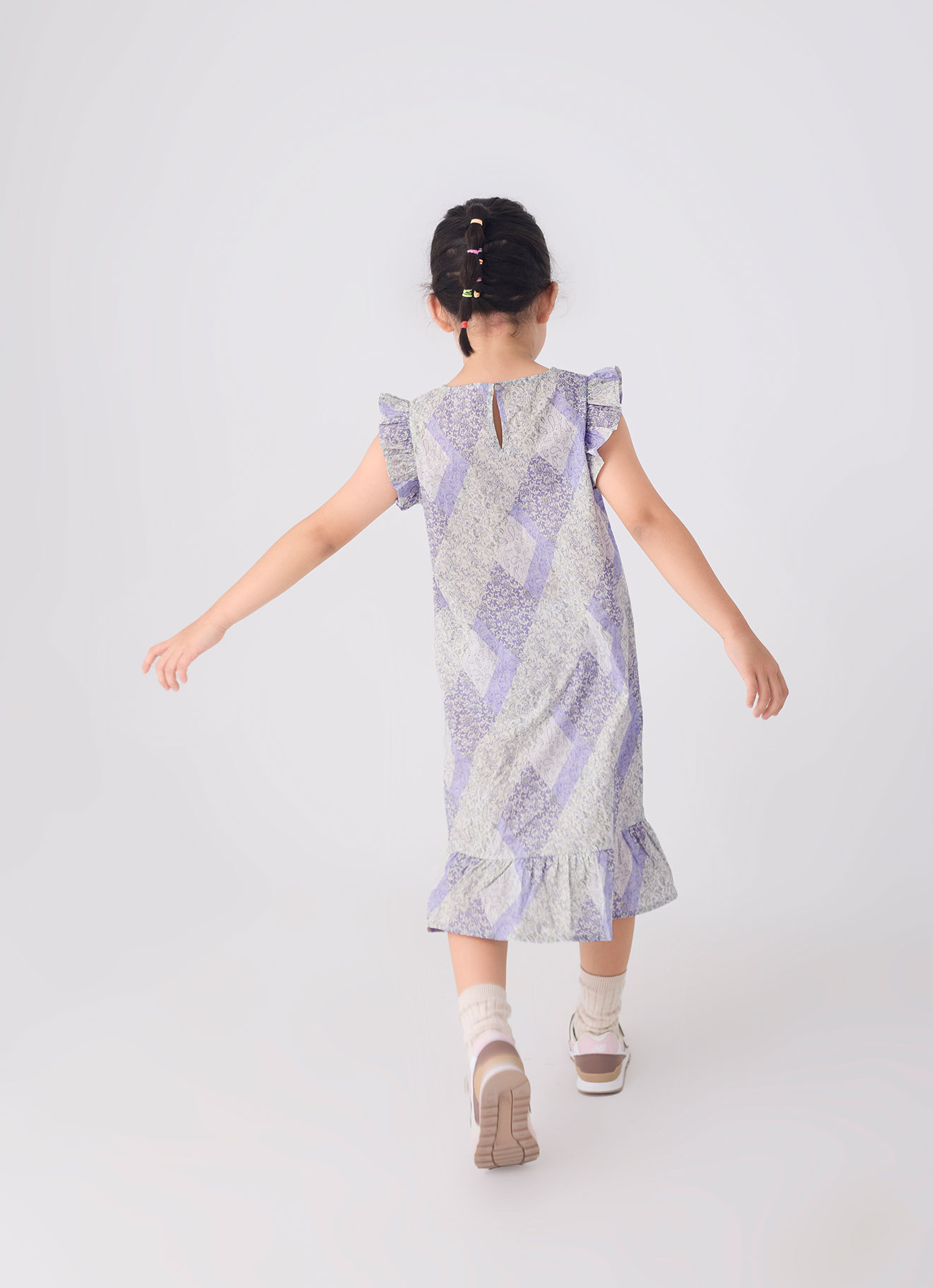 Purple-Heather by Pleated Dress