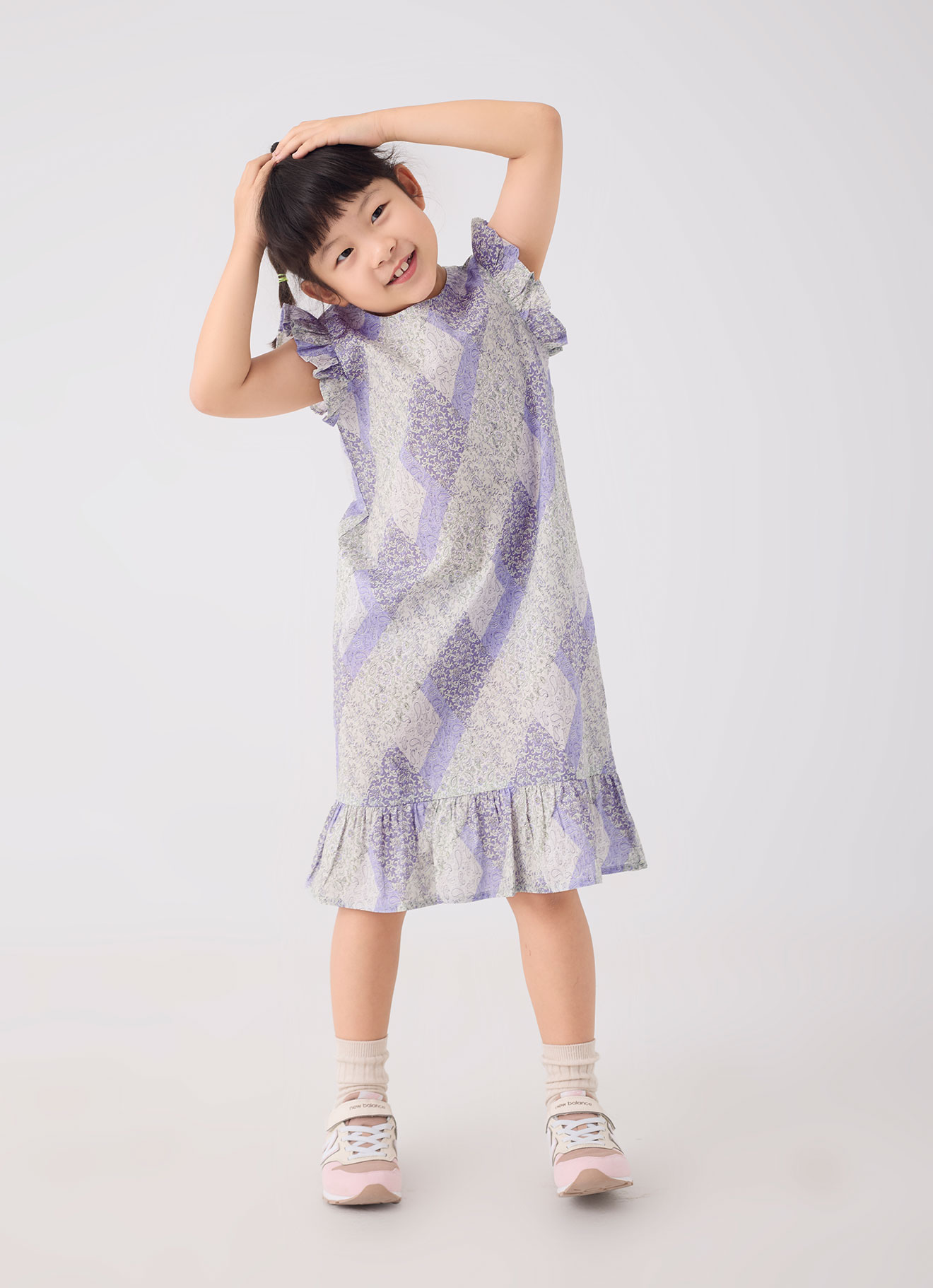 Purple-Heather by Pleated Dress