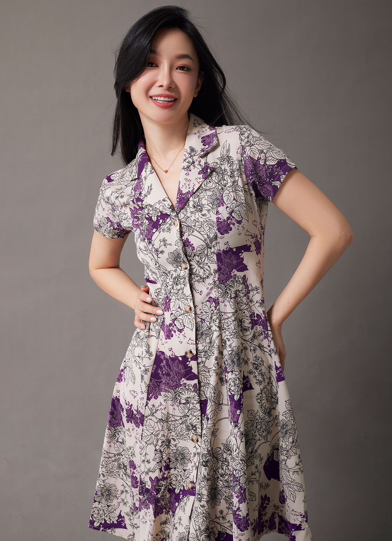 Purple-Passion by Sleeve Dress