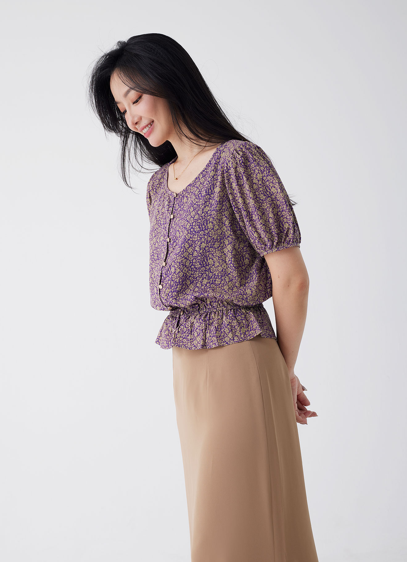 Purple-Reign  by Sleeve Blouse
