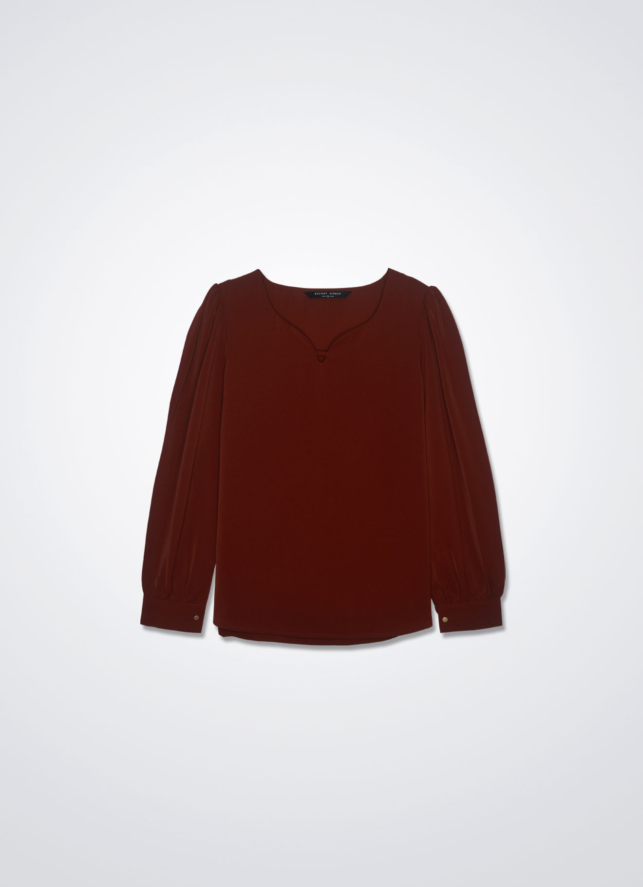 Red-Ochre by Long Sleeve Blouse